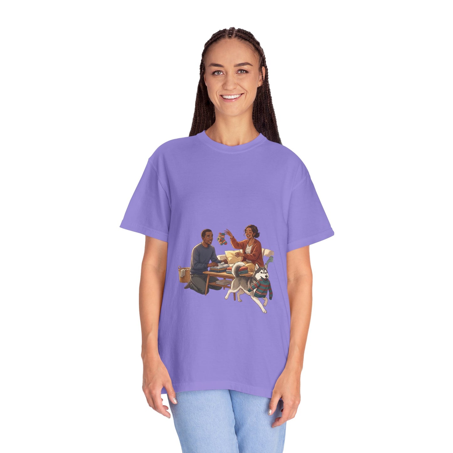 Picnic Cheers T-Shirt — Vintage Couple & Dog Illustration Tee