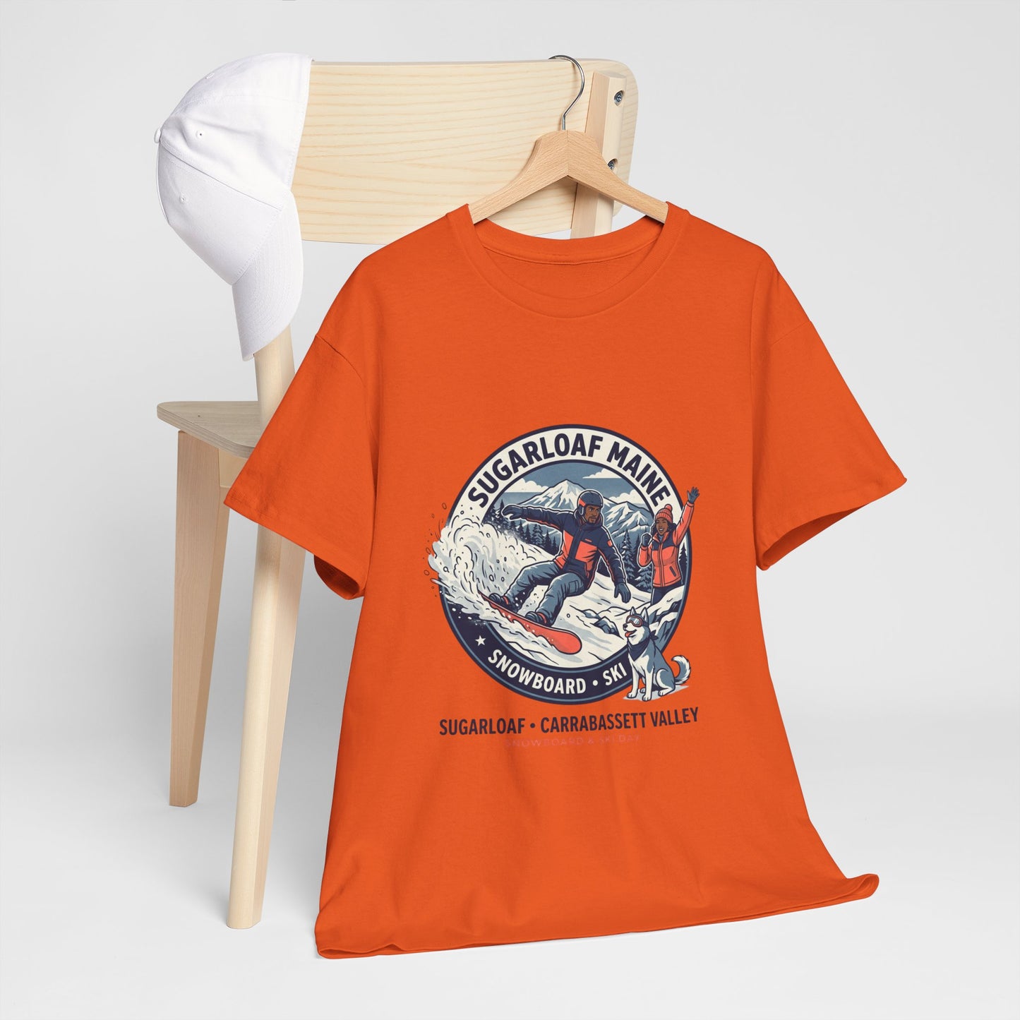 Sugarloaf Maine Snowboard & Ski T‑Shirt — Sugarloaf‑Carrabassett Valley Retro Graphic Tee