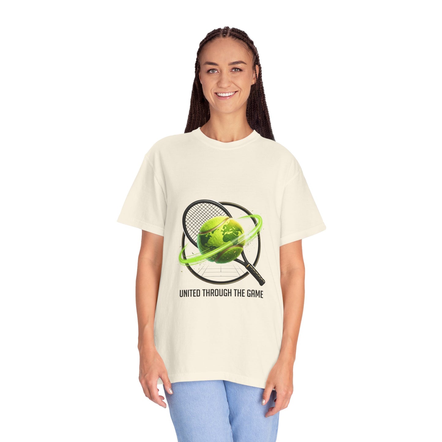 Tennis Globe T‑Shirt — "United Through the Game" Sports Tee