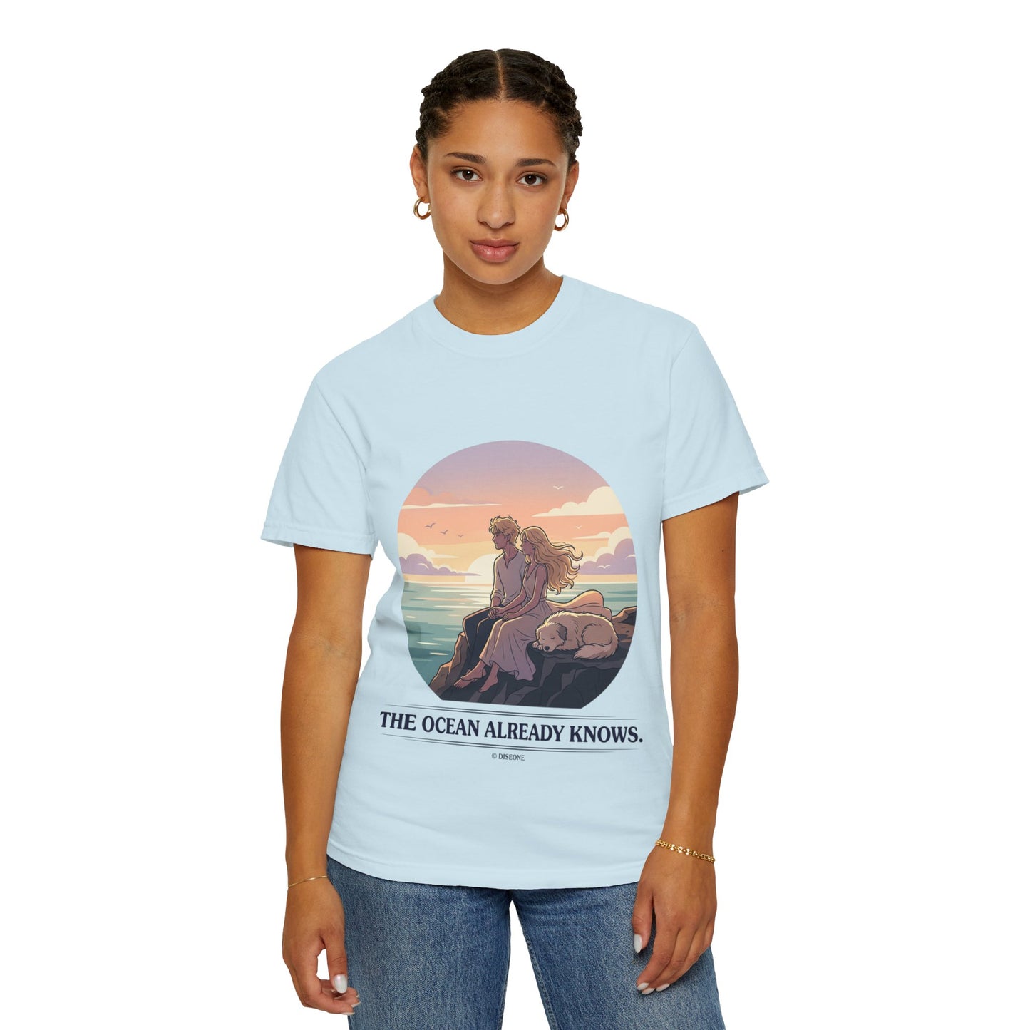 Ocean Sunset Graphic T-Shirt — "The Ocean Already Knows"