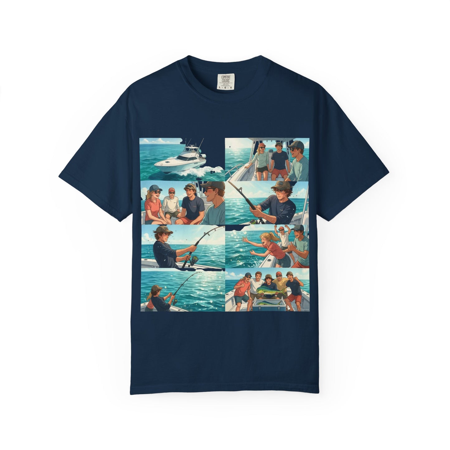 Deep Sea Energy (Friends Fishing Edition) Fishing Trip Photo Collage T-Shirt