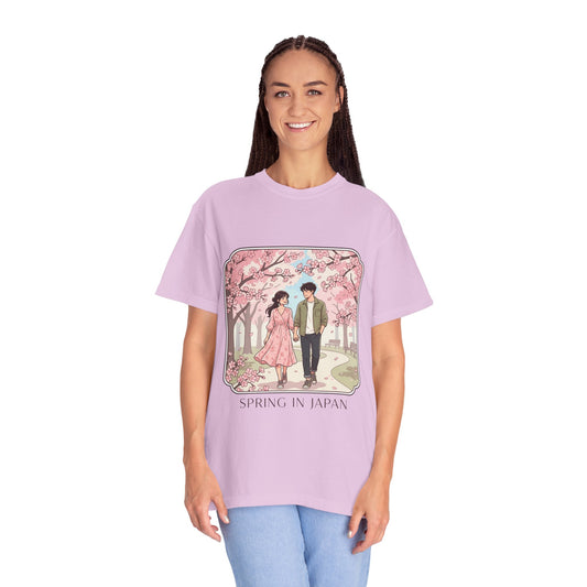 Spring in Japan T-Shirt — Cherry Blossom Couple Graphic Tee