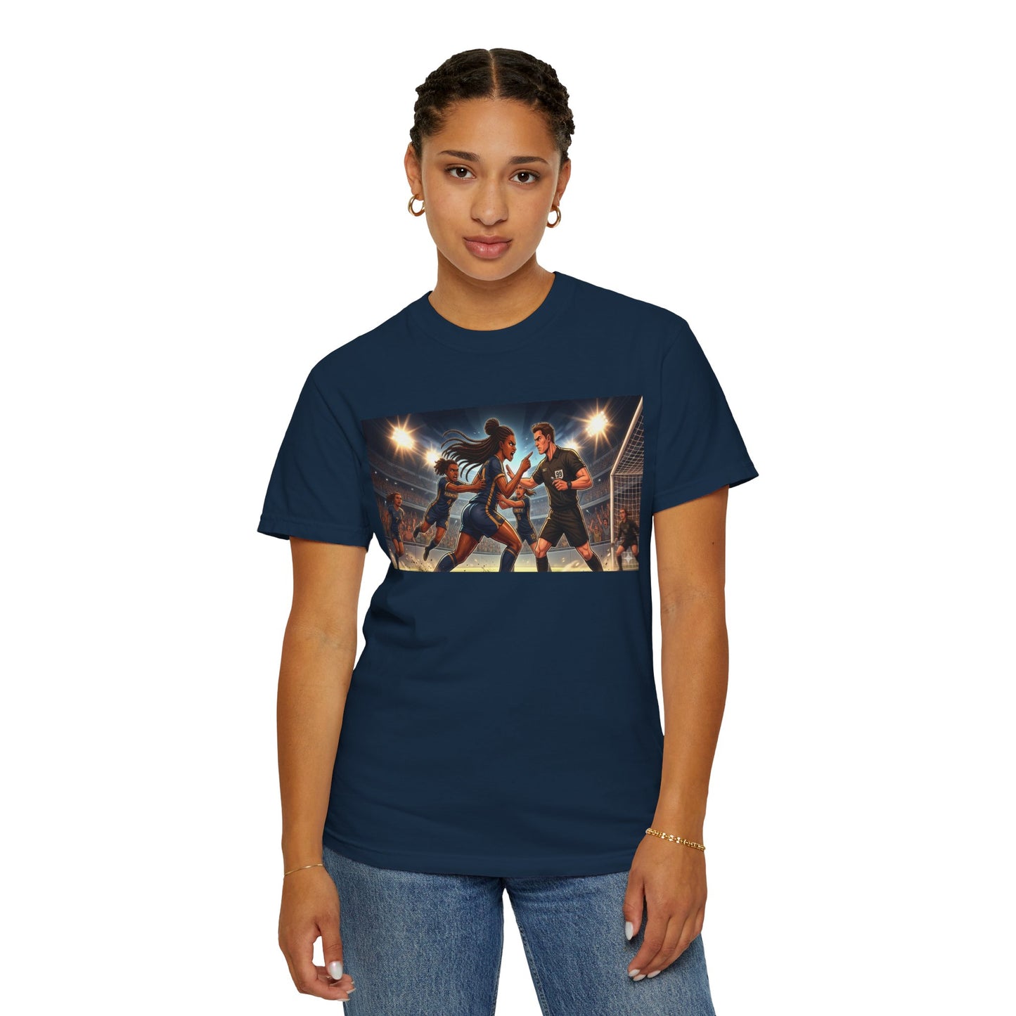 Soccer Arguing With Referee T-Shirt — Vintage Stadium Action Graphic Tee