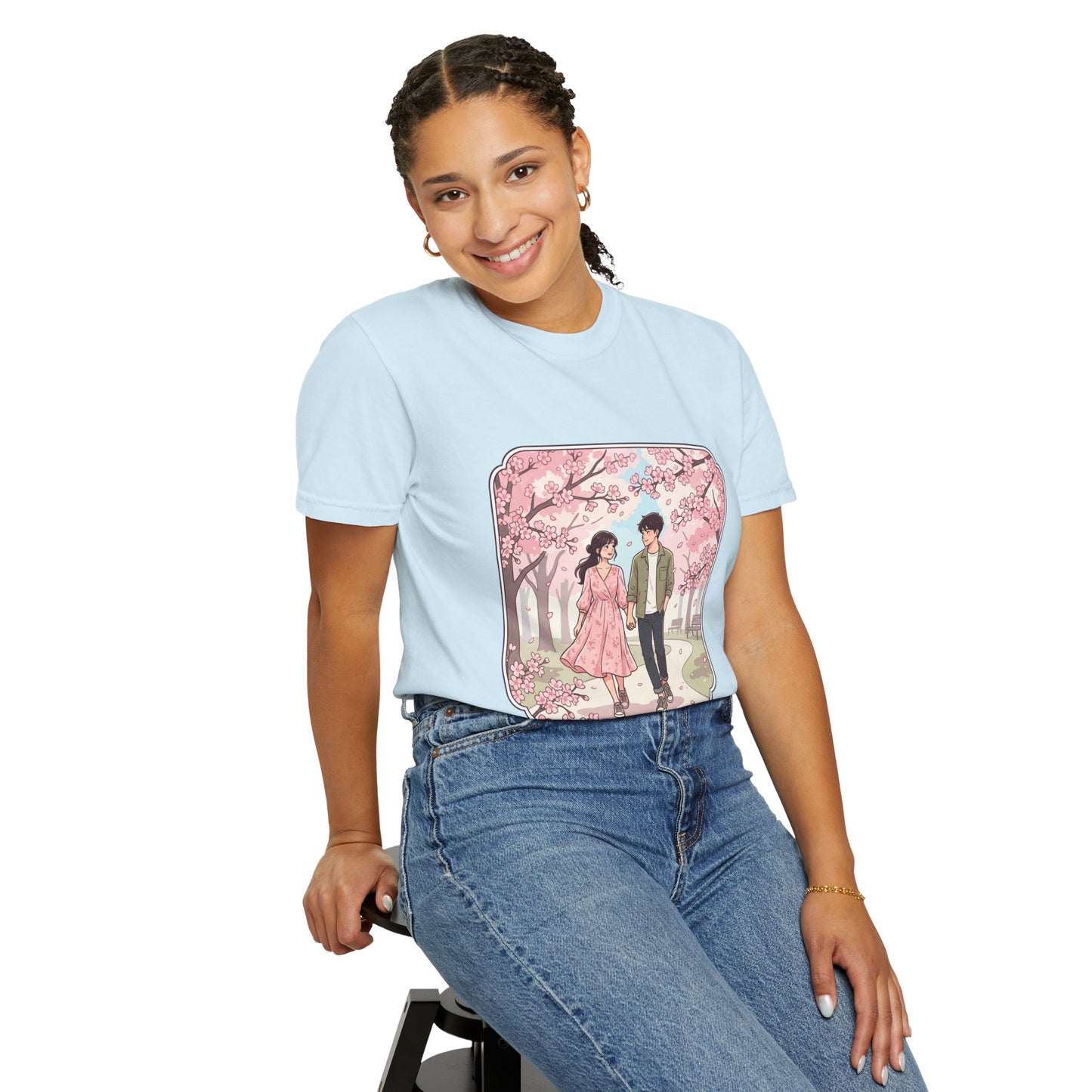 Spring in Japan T-Shirt — Cherry Blossom Couple Graphic Tee