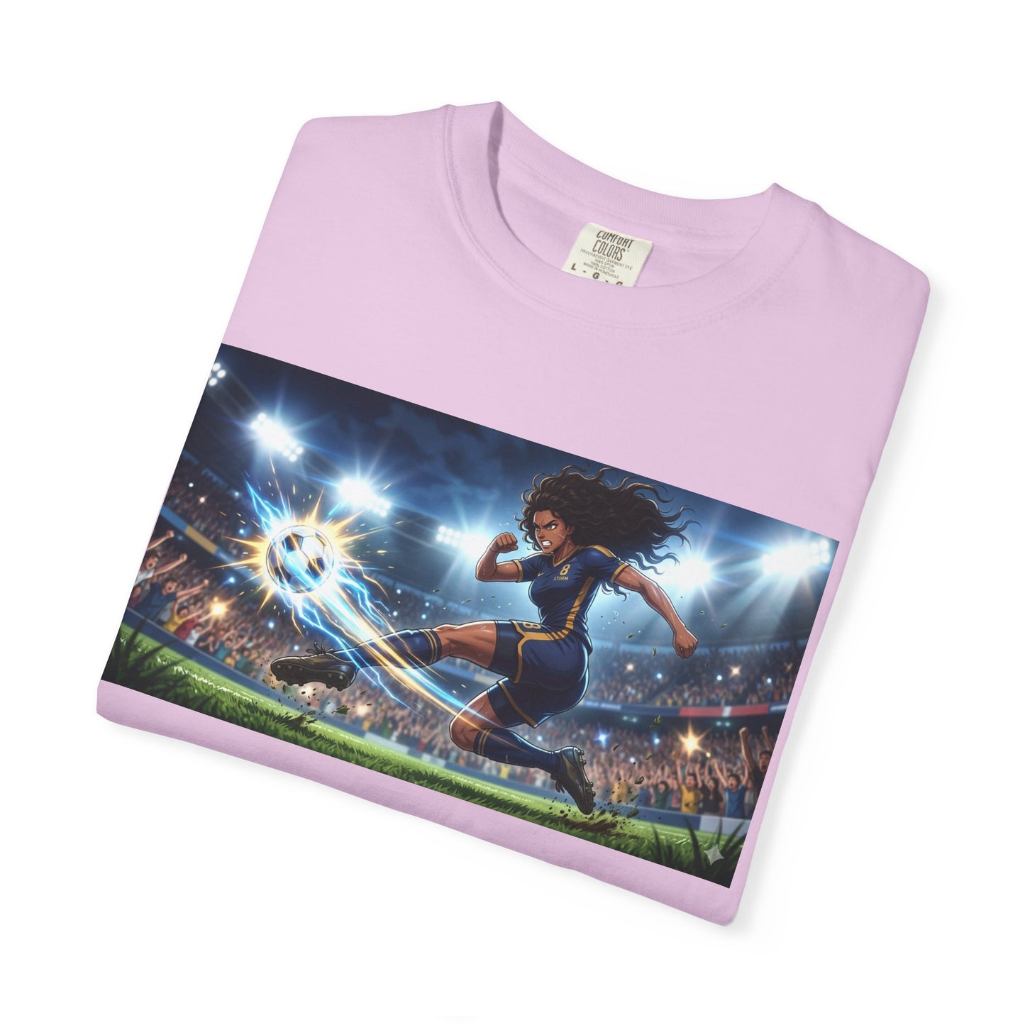 Soccer Kick Graphic T-Shirt — Energetic Stadium Football Design