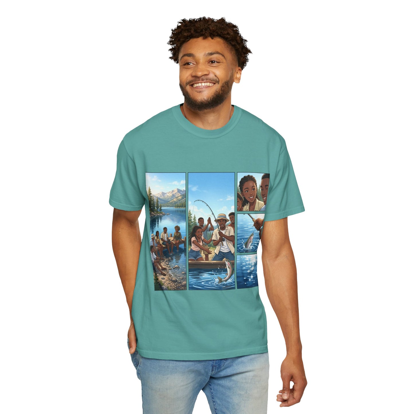 ake Tahoe Fishing Moments T-Shirt — Retro Outdoors Fishing Graphic Tee