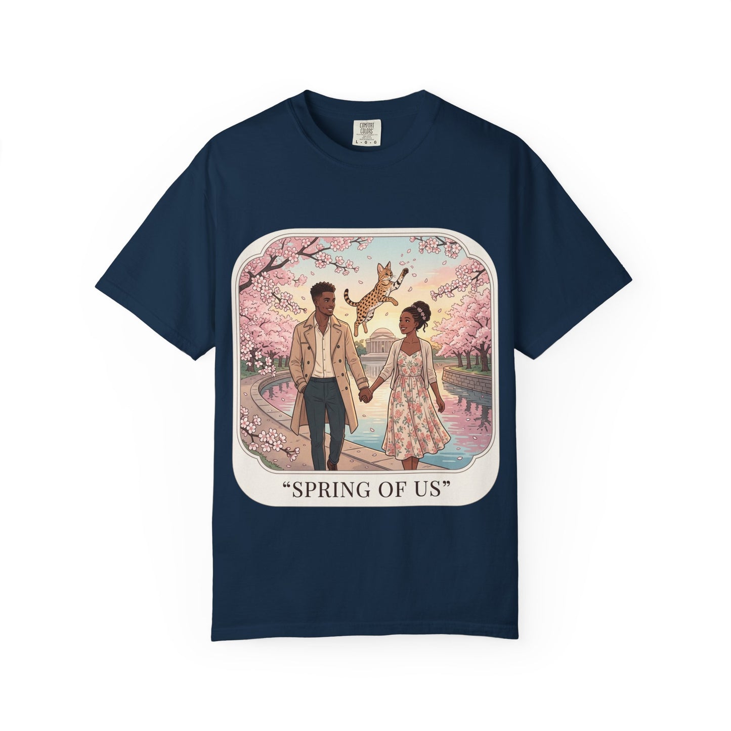 Spring of Us T-Shirt — Romantic Cherry Blossom Couple Graphic Tee