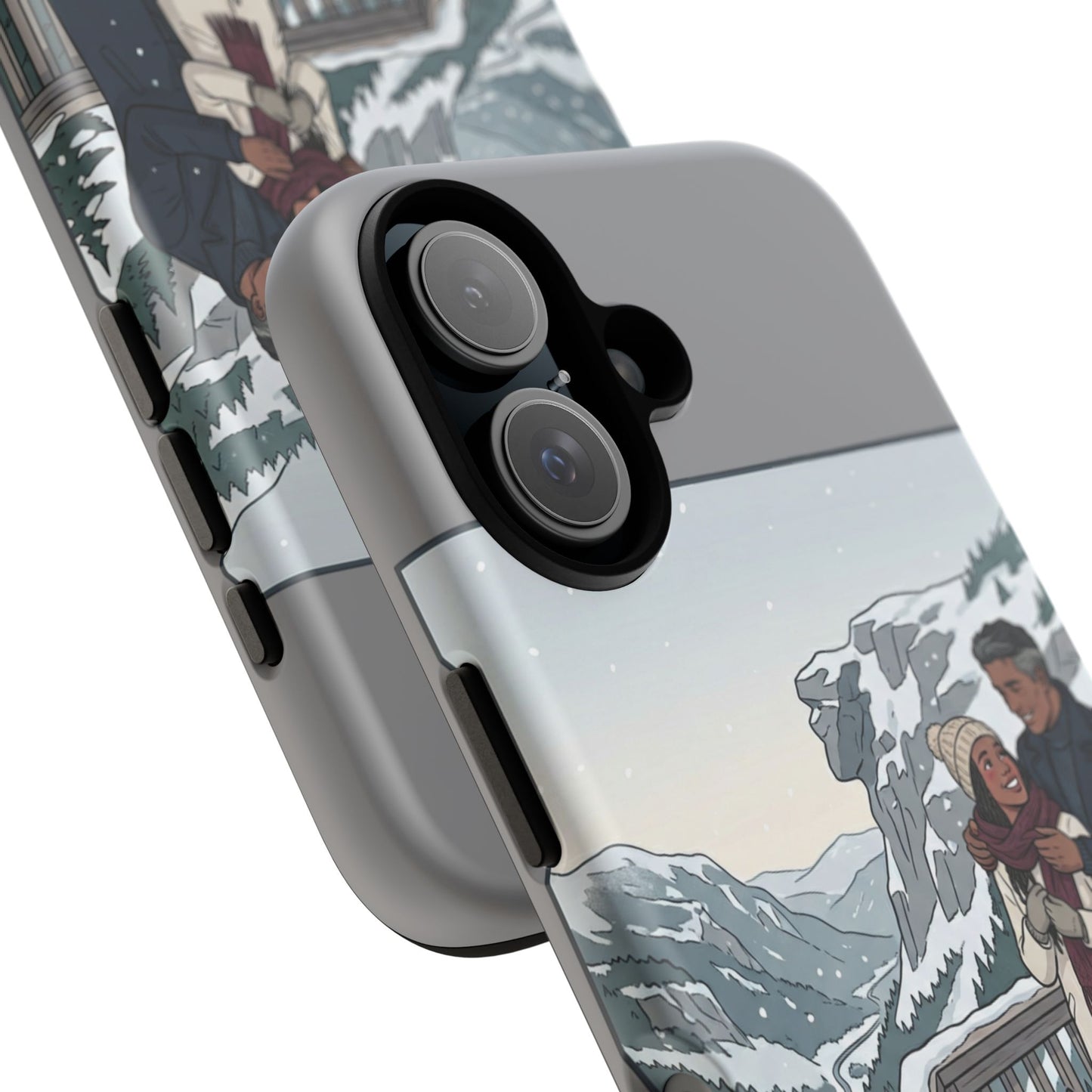 Winter Scenic Phone Case — Franconia Notch NH Couples & Husky Design