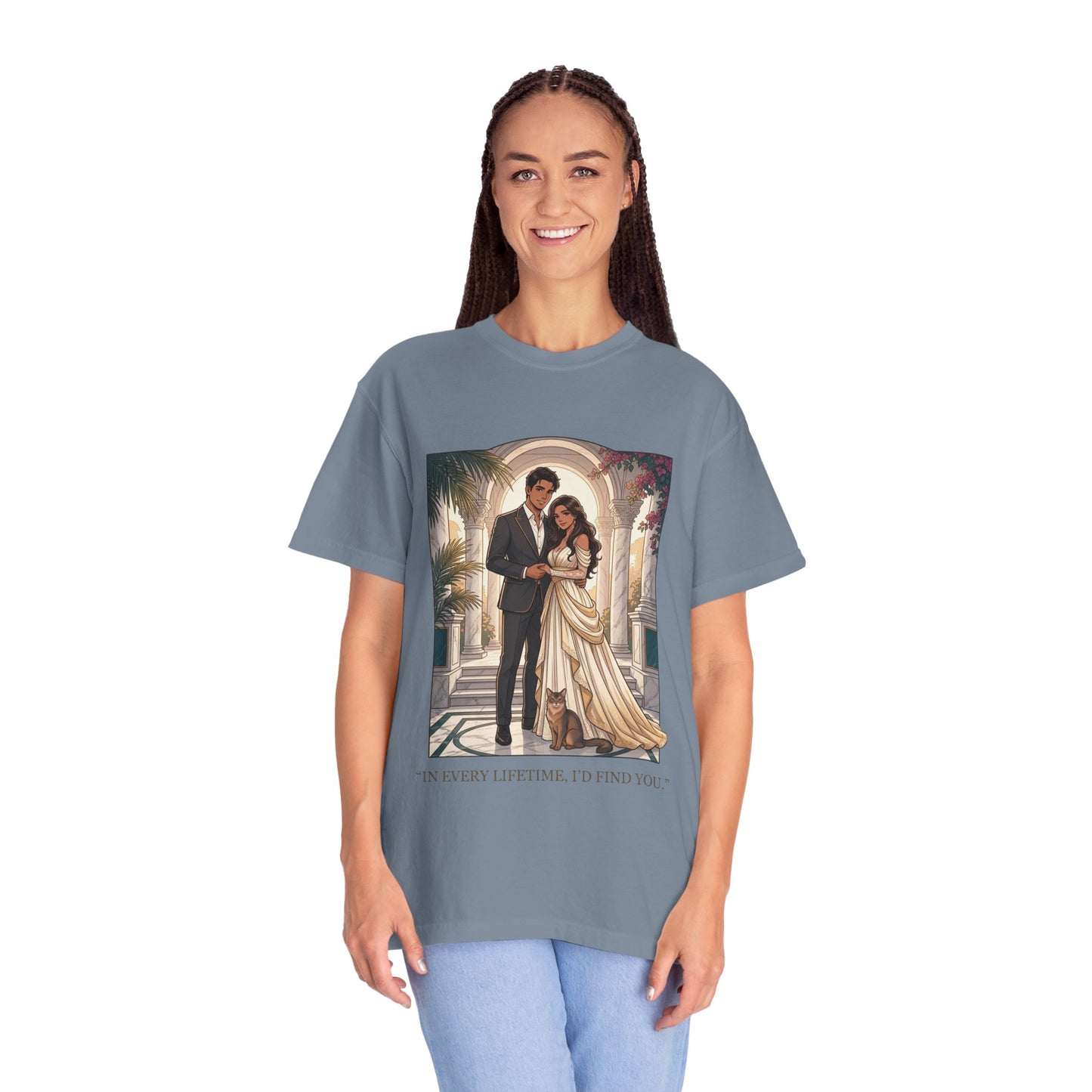 Romantic Vintage Wedding Portrait T-Shirt — "In Every Lifetime, I'd Find You"