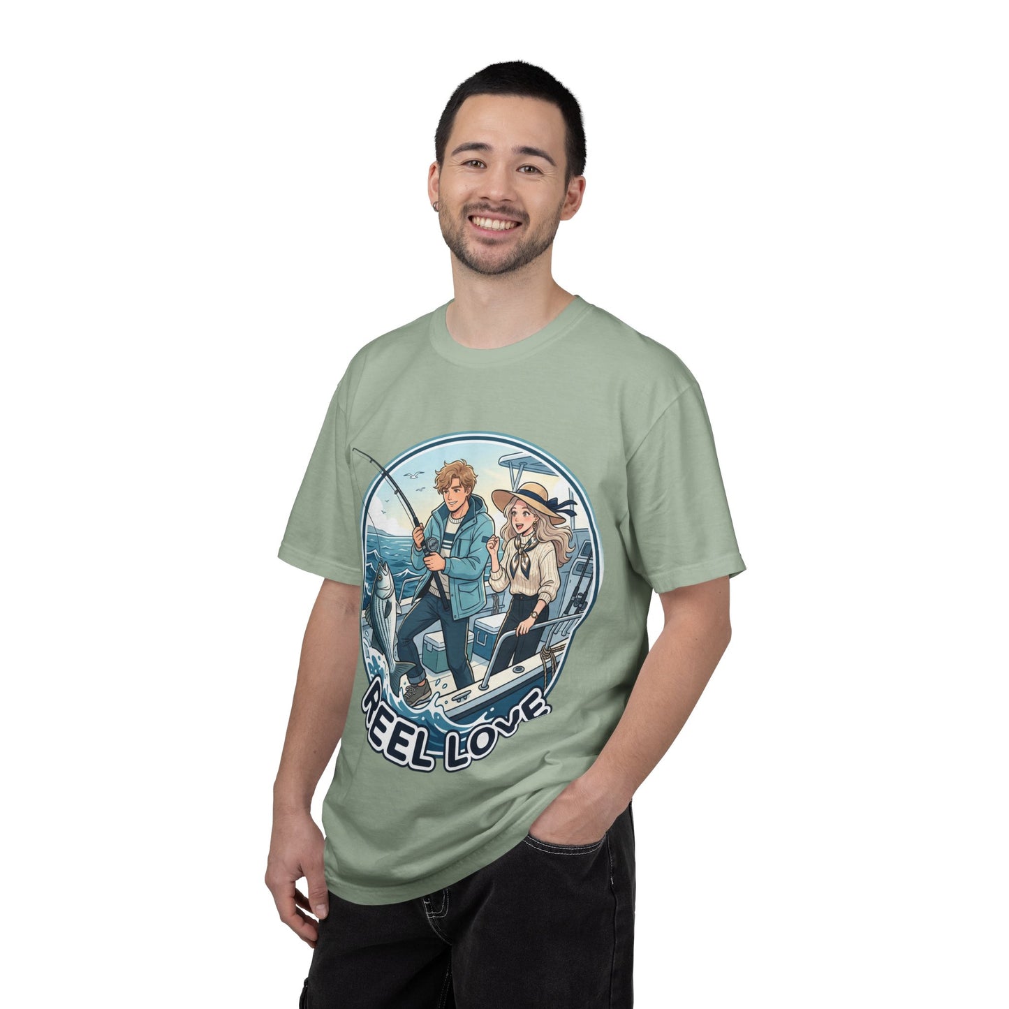 Reel Love Fishing T-Shirt — Cute Couple Anglers Graphic Tee