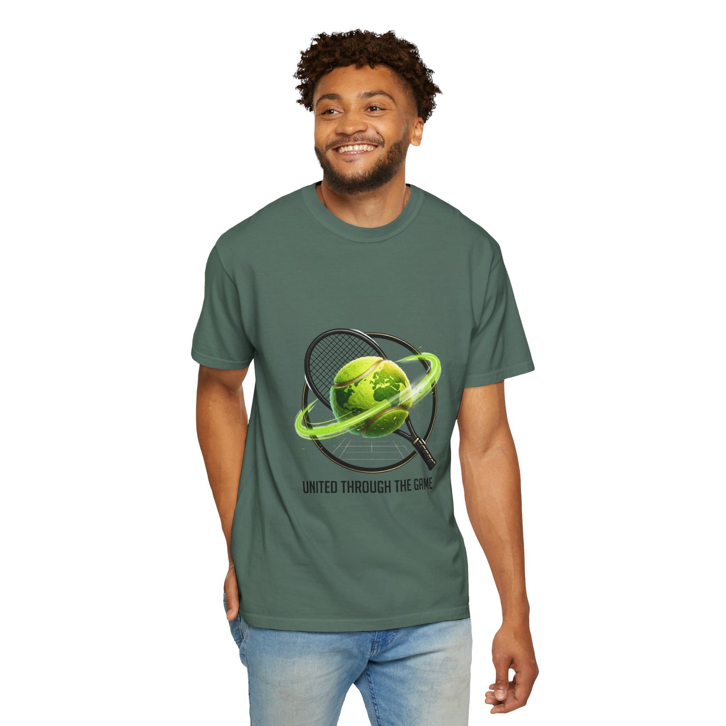 Tennis Globe T‑Shirt — "United Through the Game" Sports Tee