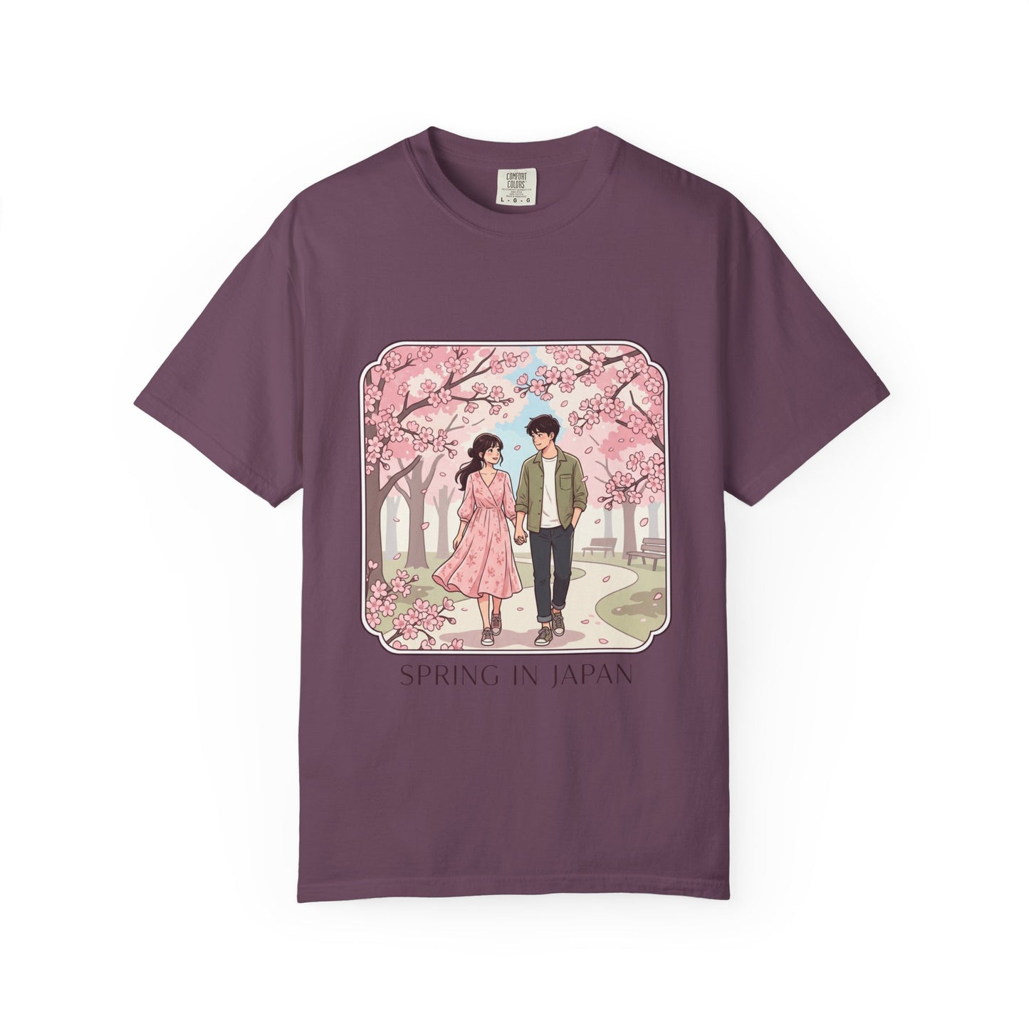Spring in Japan T-Shirt — Cherry Blossom Couple Graphic Tee