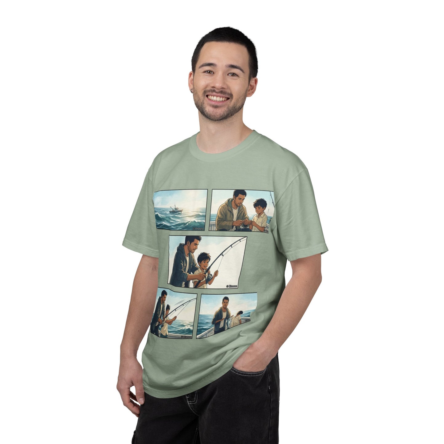 MORNING TIDES” (FATHER & SON EDITION) T-Shirt — Dad & Son Beach Fishing Graphic Tee