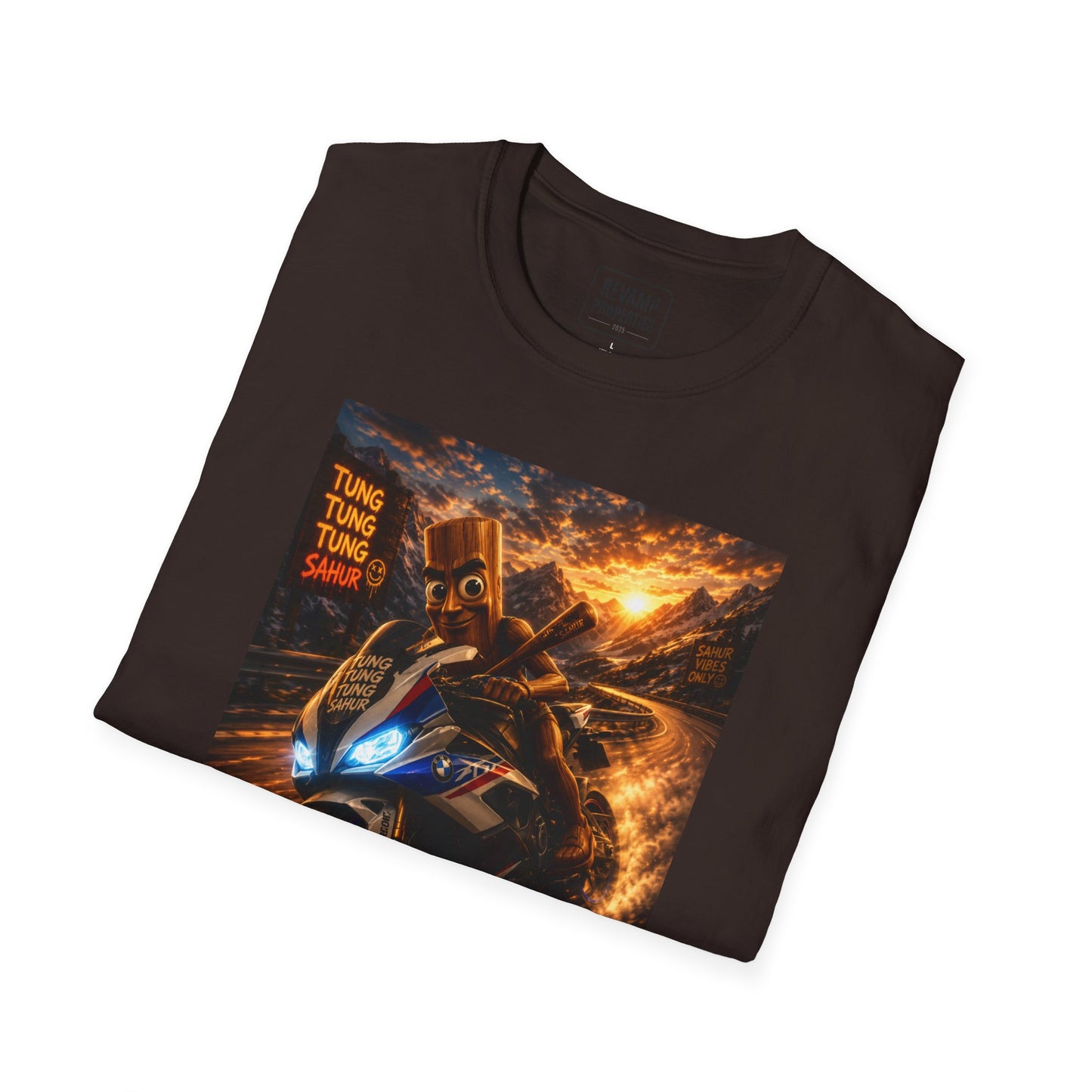 Tung Tung Tung Sahur 2 Wheels On Steel & Fire T-Shirt — "Time To Turn The Tide" Tee