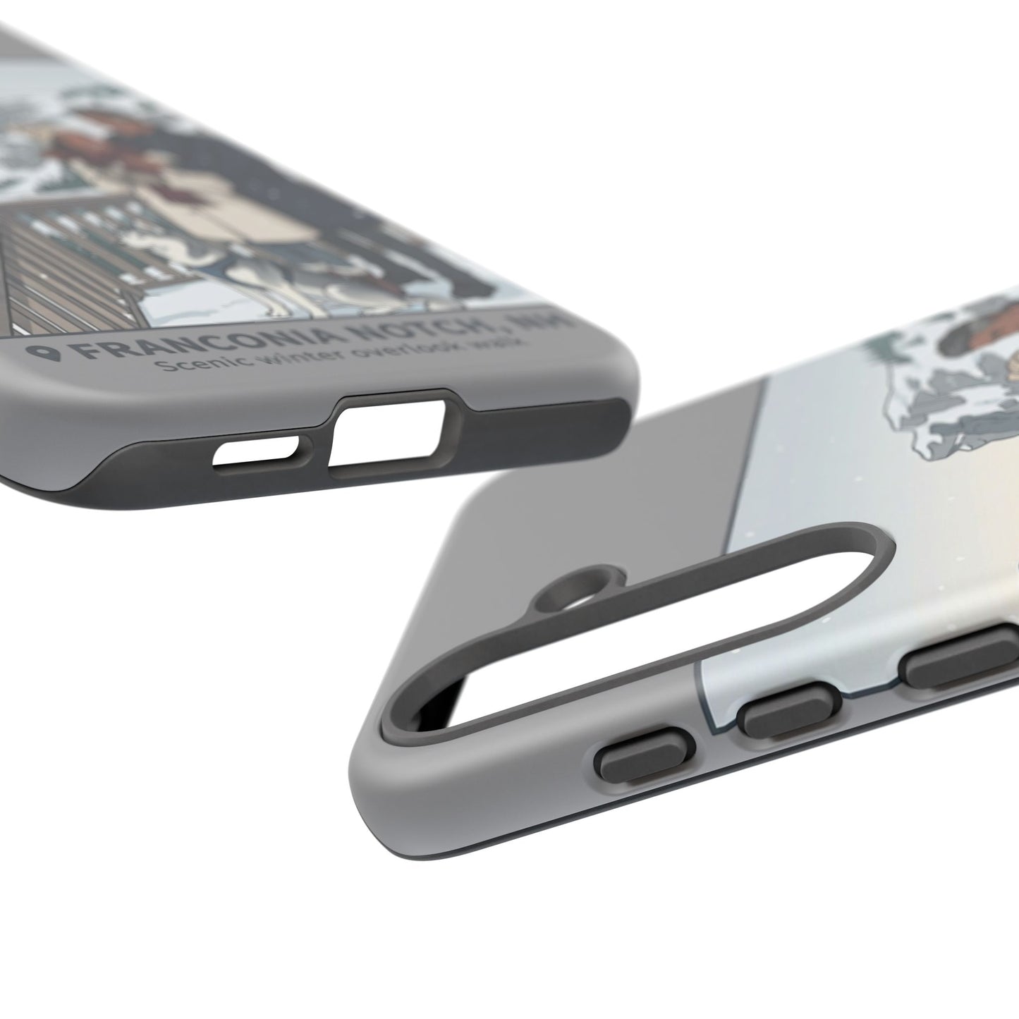 Winter Scenic Phone Case — Franconia Notch NH Couples & Husky Design