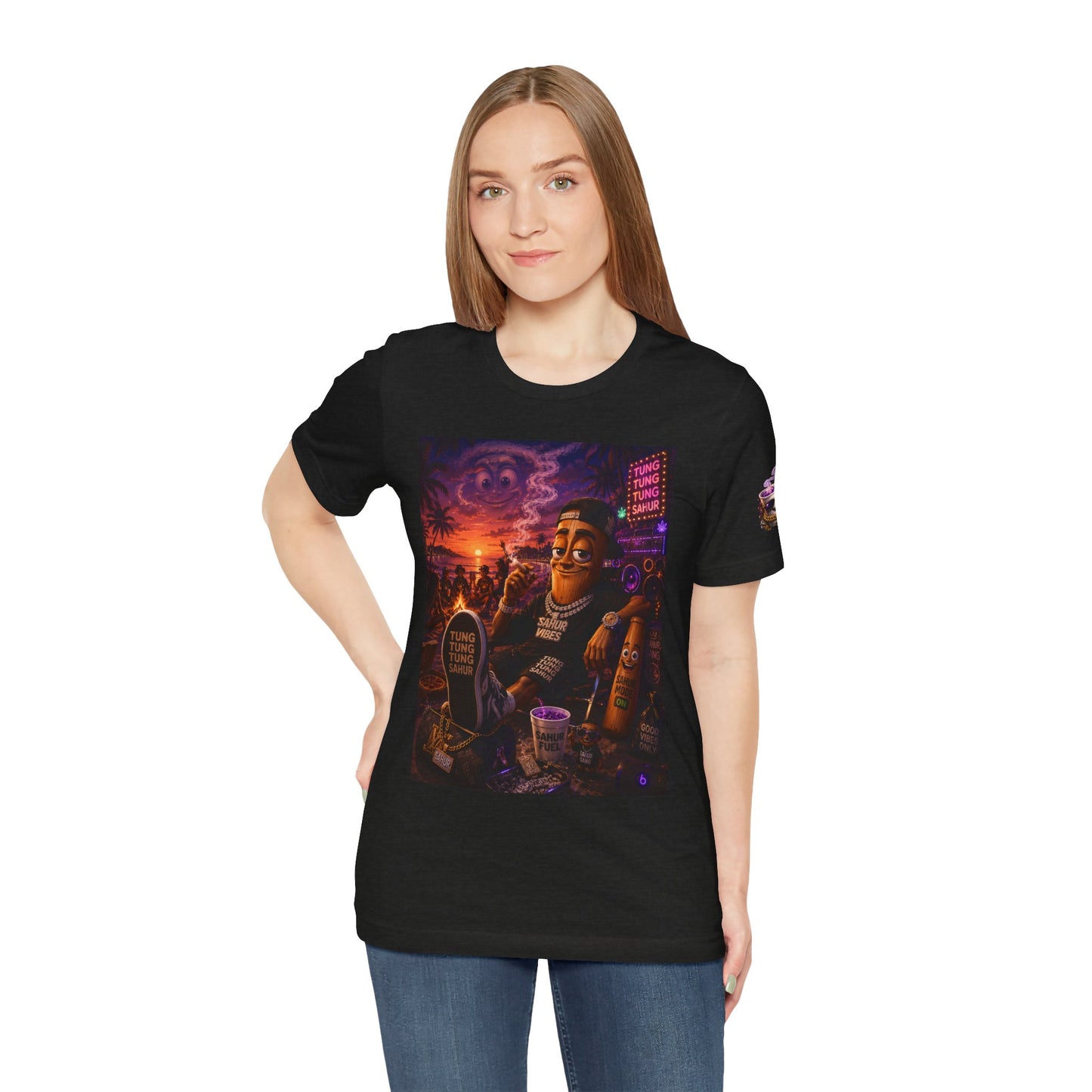 Tung Tung Tung Sahur T-Shirt — "Summertime Vibes" Retro Beach Party Graphic Tee
