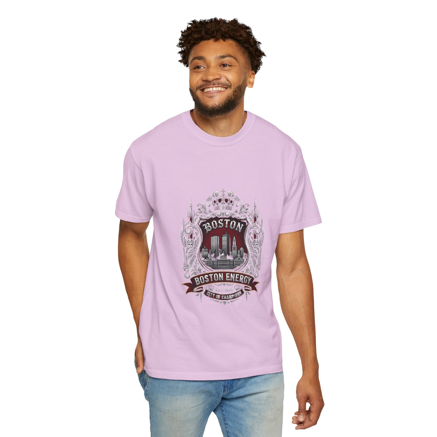 Boston Energy Vintage Crest T-Shirt — Retro City Skyline Tee