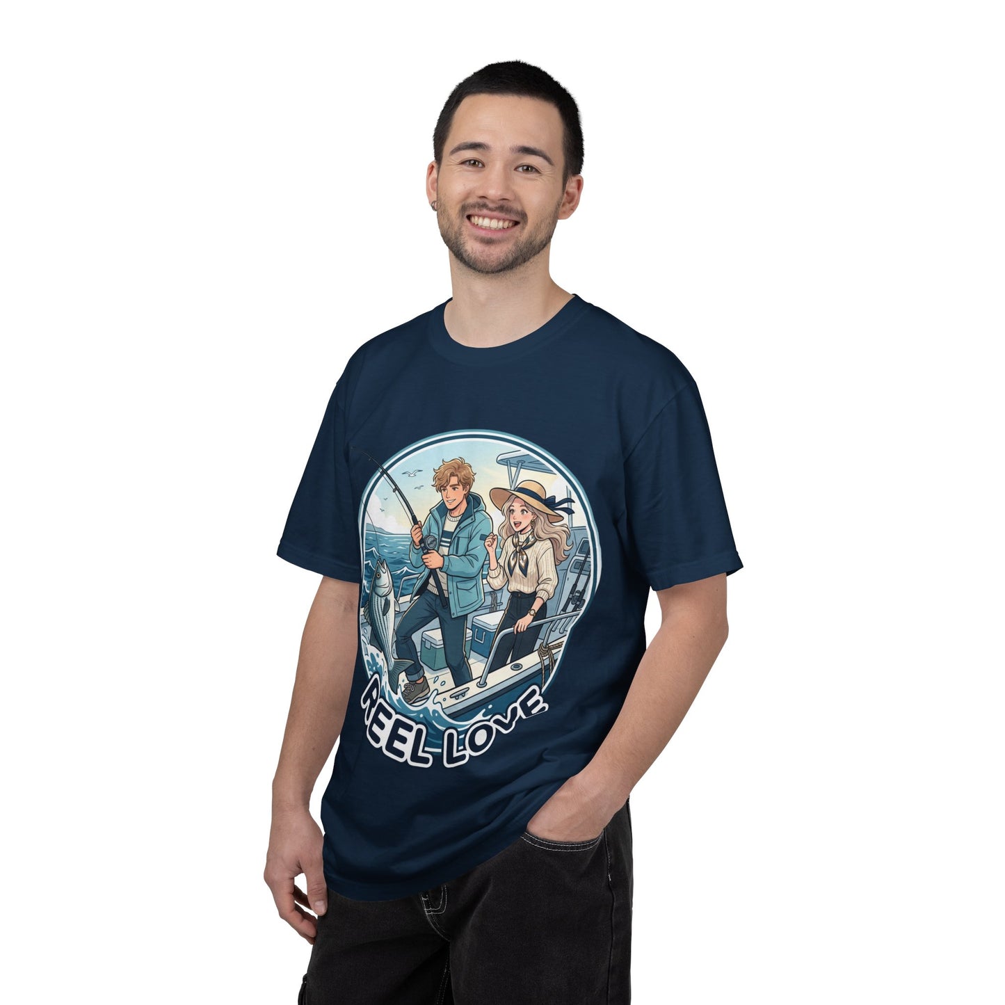 Reel Love Fishing T-Shirt — Cute Couple Anglers Graphic Tee