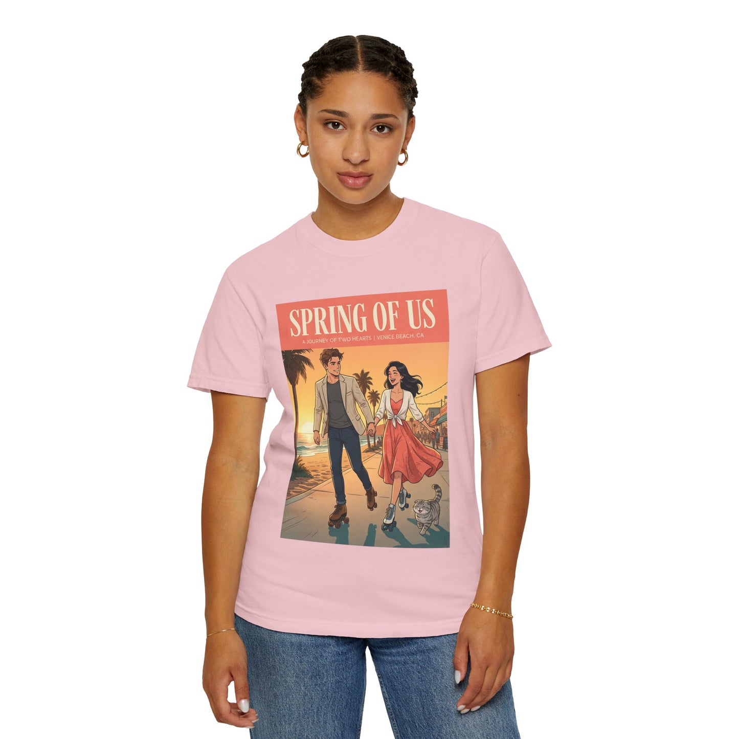 Spring of Us T-Shirt — Vintage Romantic Beach Couple Graphic Tee