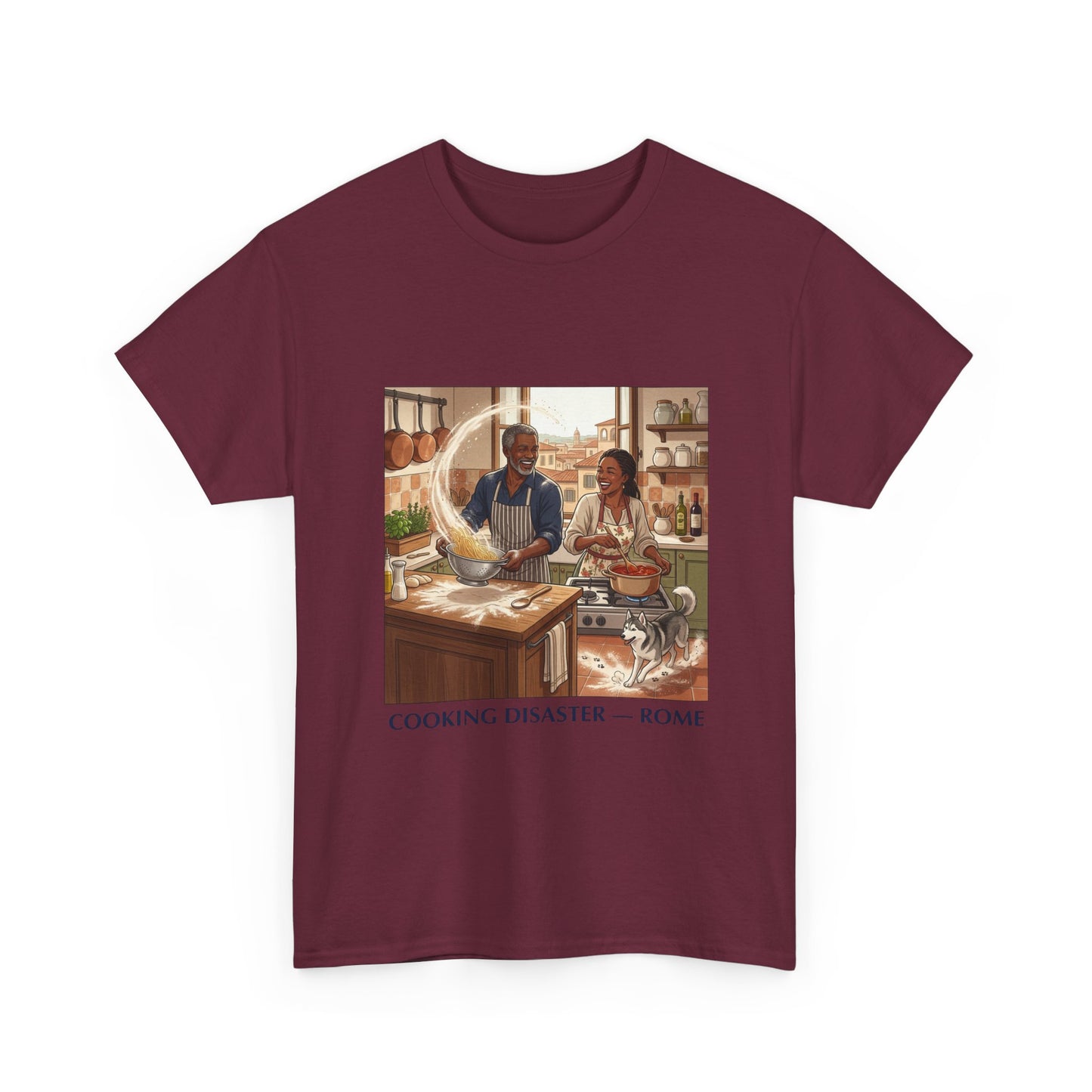 T-Shirt — 'Cooking Disaster — Rome' Illustrated Cooking Tee