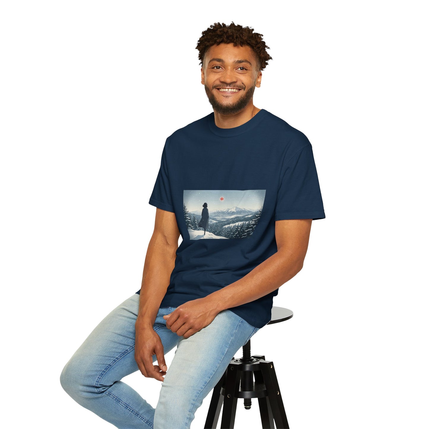 T-Shirt — Wanderer in Snowy Mountains Graphic Tee