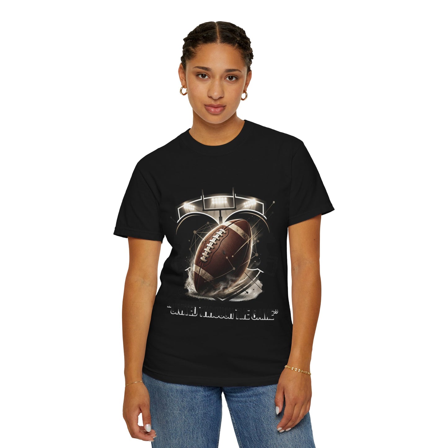 Football T-Shirt — "United Through the Game" Team Spirit Tee