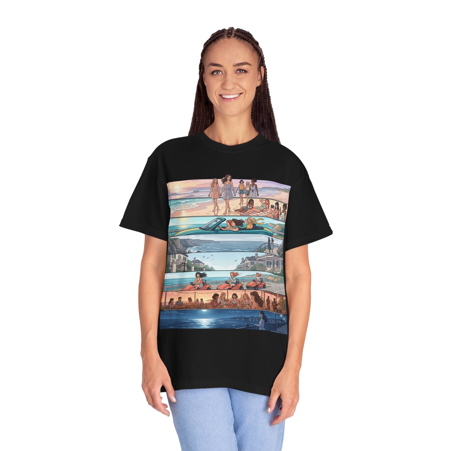 Beach Day Comic Panel T-Shirt — 'Meet Me Where the Waves' Graphic Tee