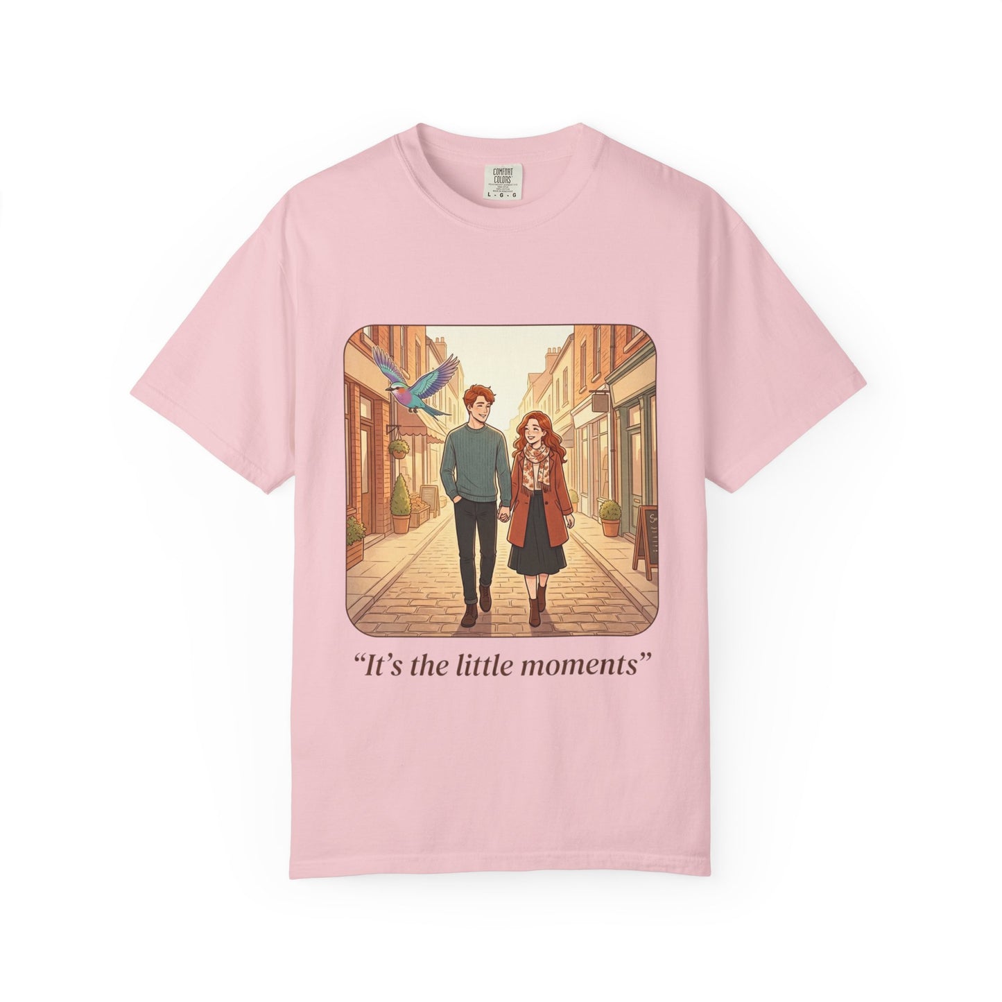 Romantic Stroll T-Shirt — “It’s the little moments” Couple Illustration Tee