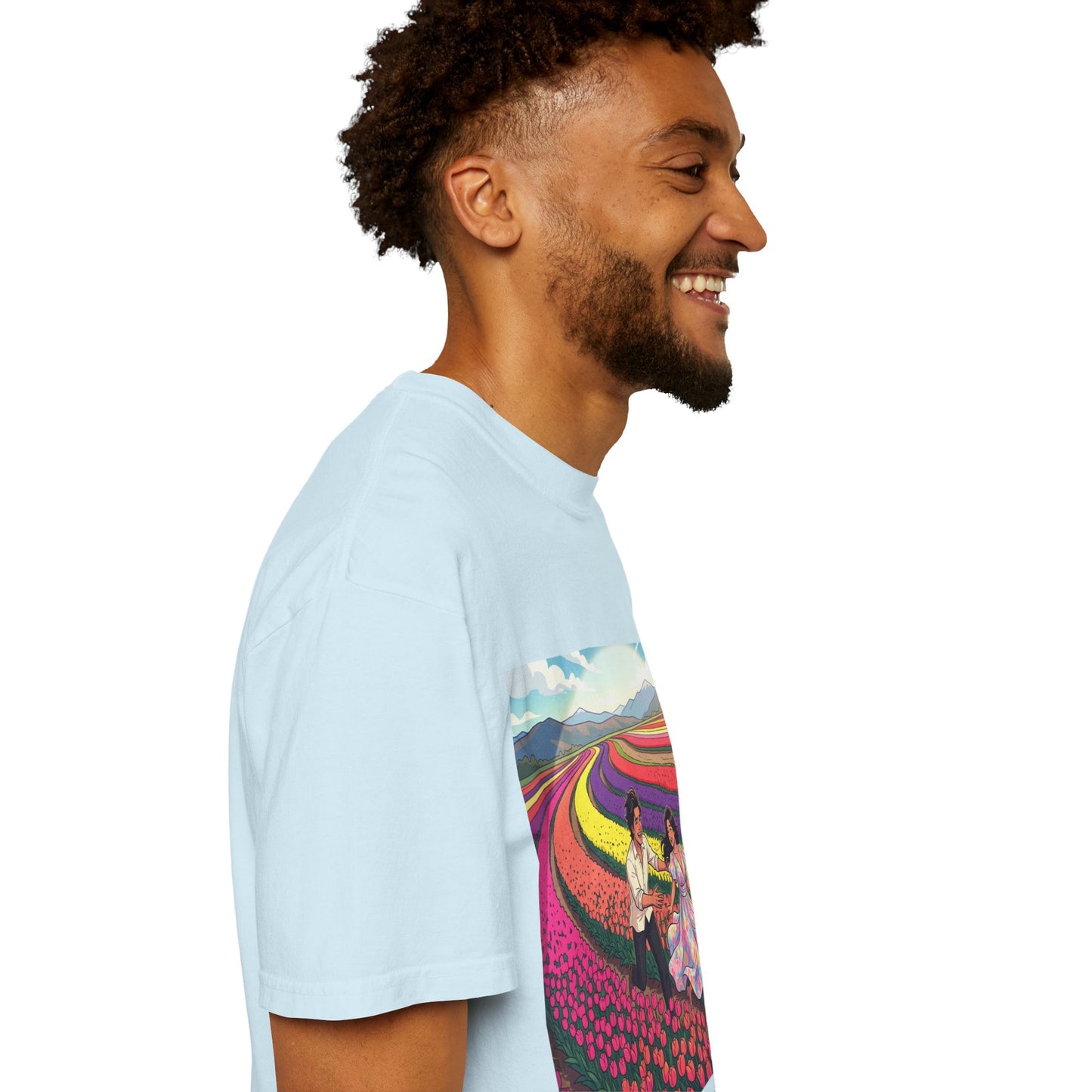 Spring of Us T-Shirt — Floral Field Vintage Couple Graphic Tee