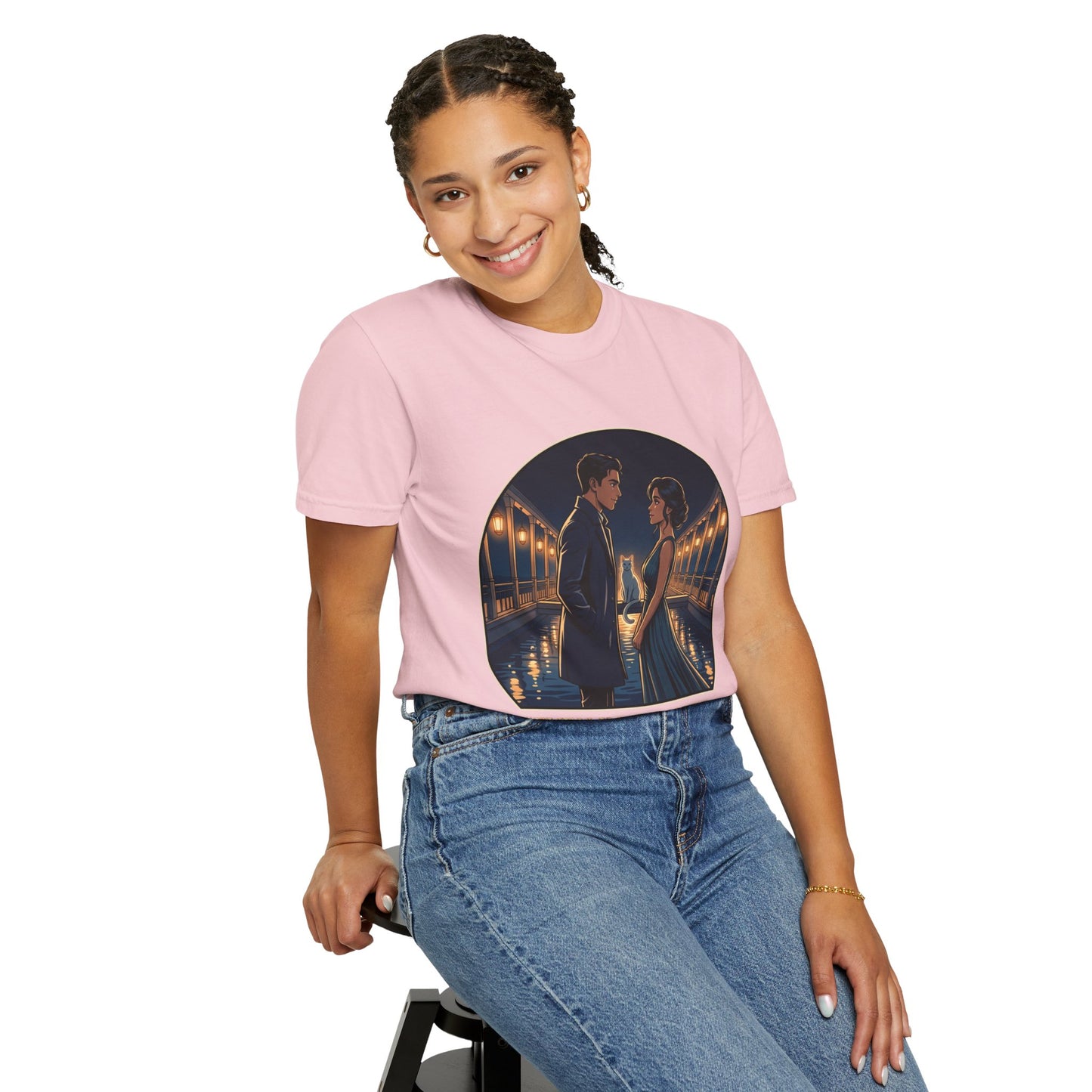 Romantic Night Stroll T-Shirt — "Even in the Quiet... We Shine" Graphic Tee