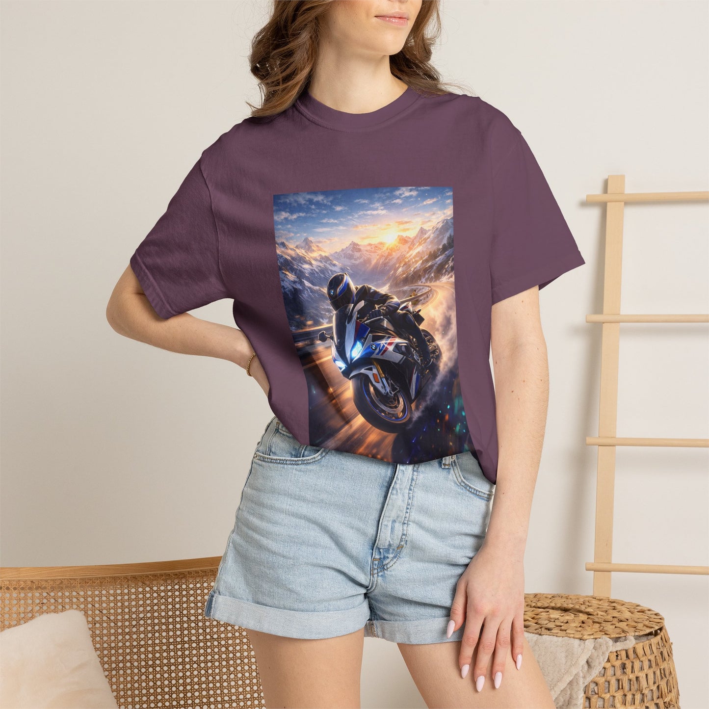 BMW S1000RR ALPINE GHOST RIDE - T‑Shirt — Sportbike Skyline Graphic Tee