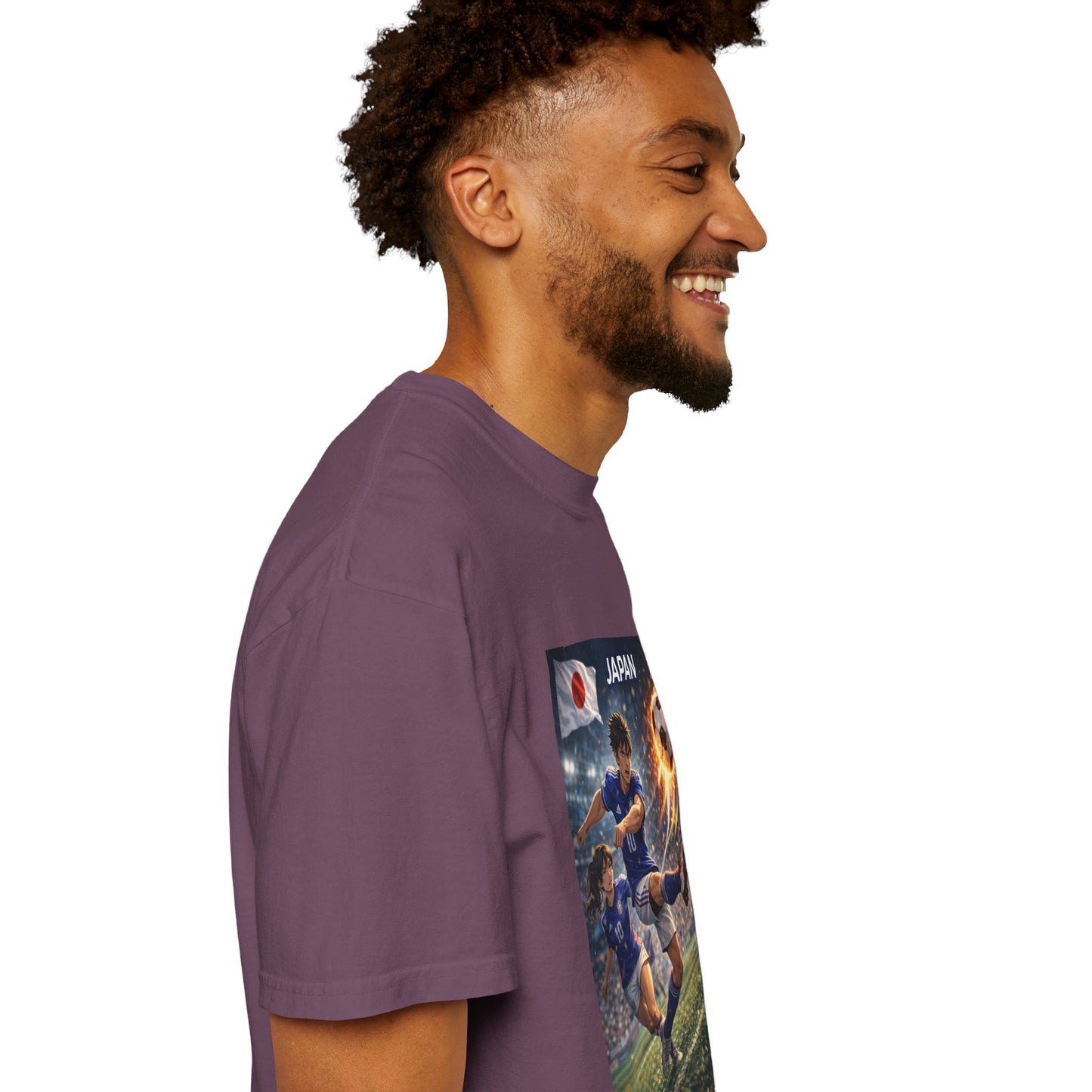 Japan Soccer Team Graphic T‑Shirt — Dynamic Football Players Design