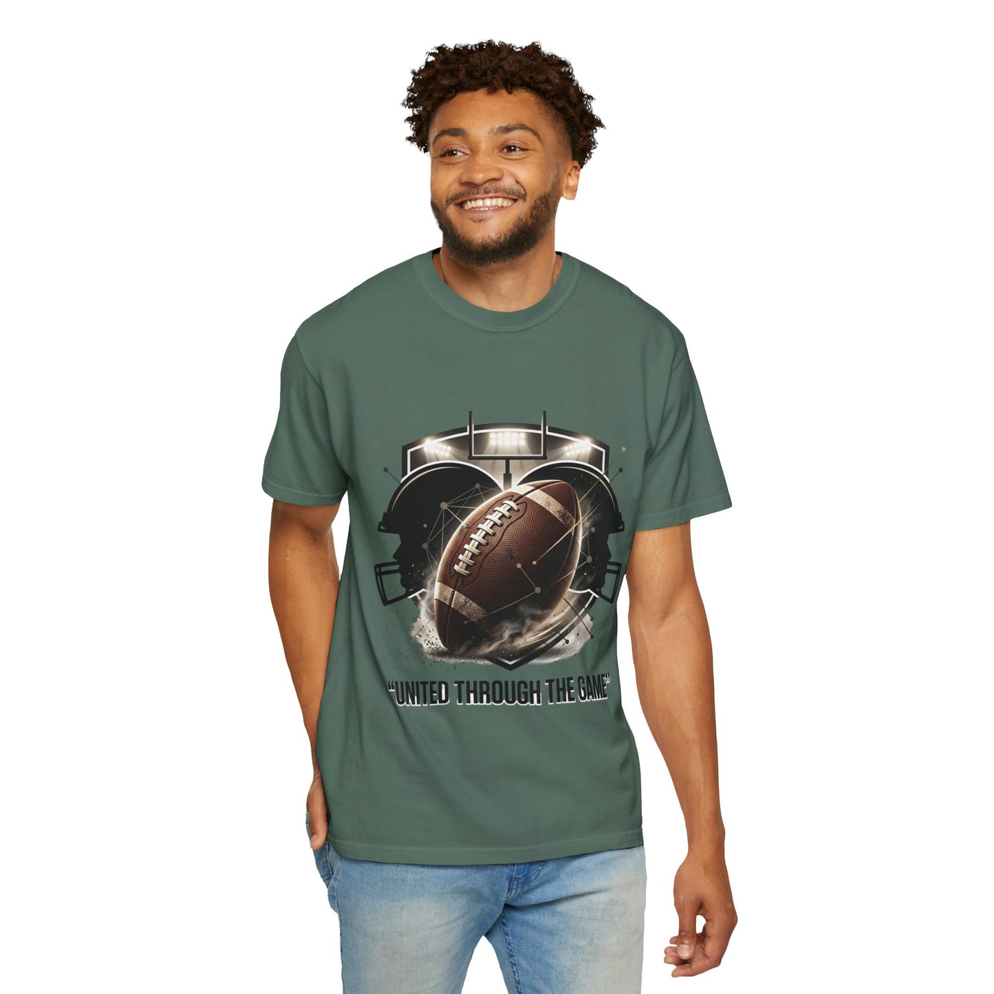 Football T-Shirt — "United Through the Game" Team Spirit Tee