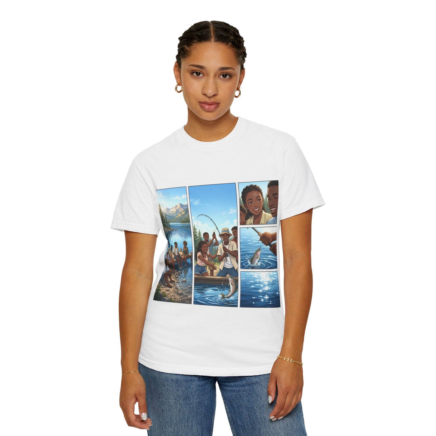 ake Tahoe Fishing Moments T-Shirt — Retro Outdoors Fishing Graphic Tee