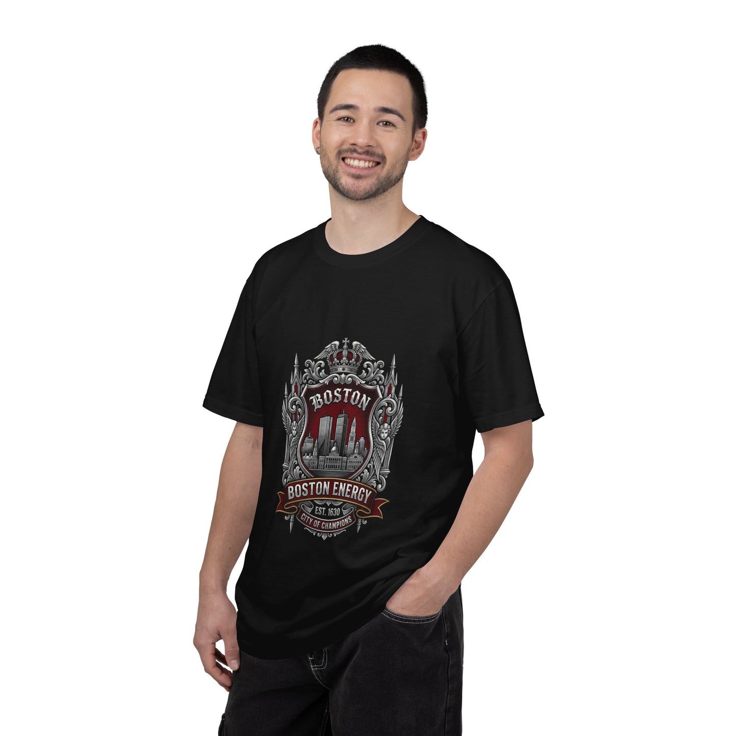 Boston Energy Vintage Crest T-Shirt — Retro City Skyline Tee