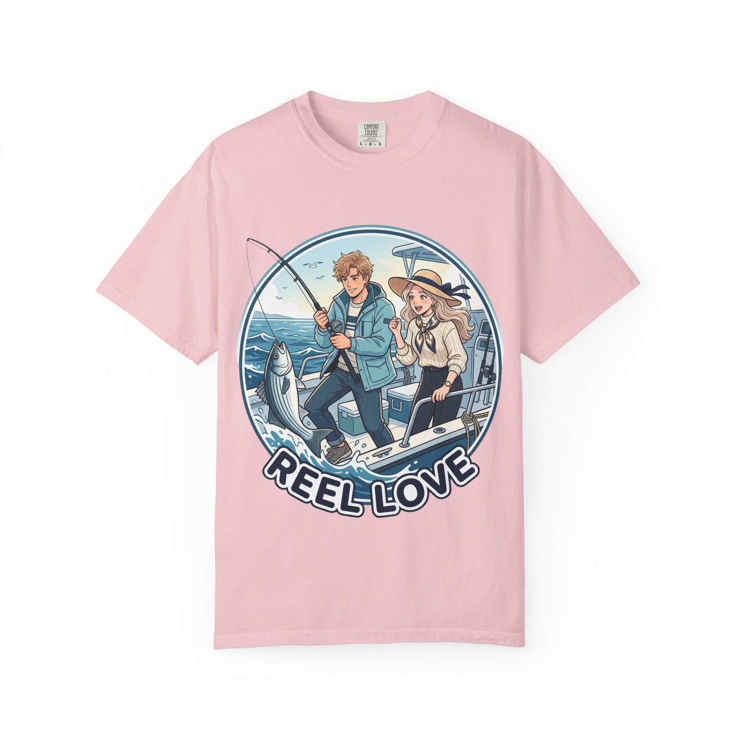 Reel Love Fishing T-Shirt — Cute Couple Anglers Graphic Tee