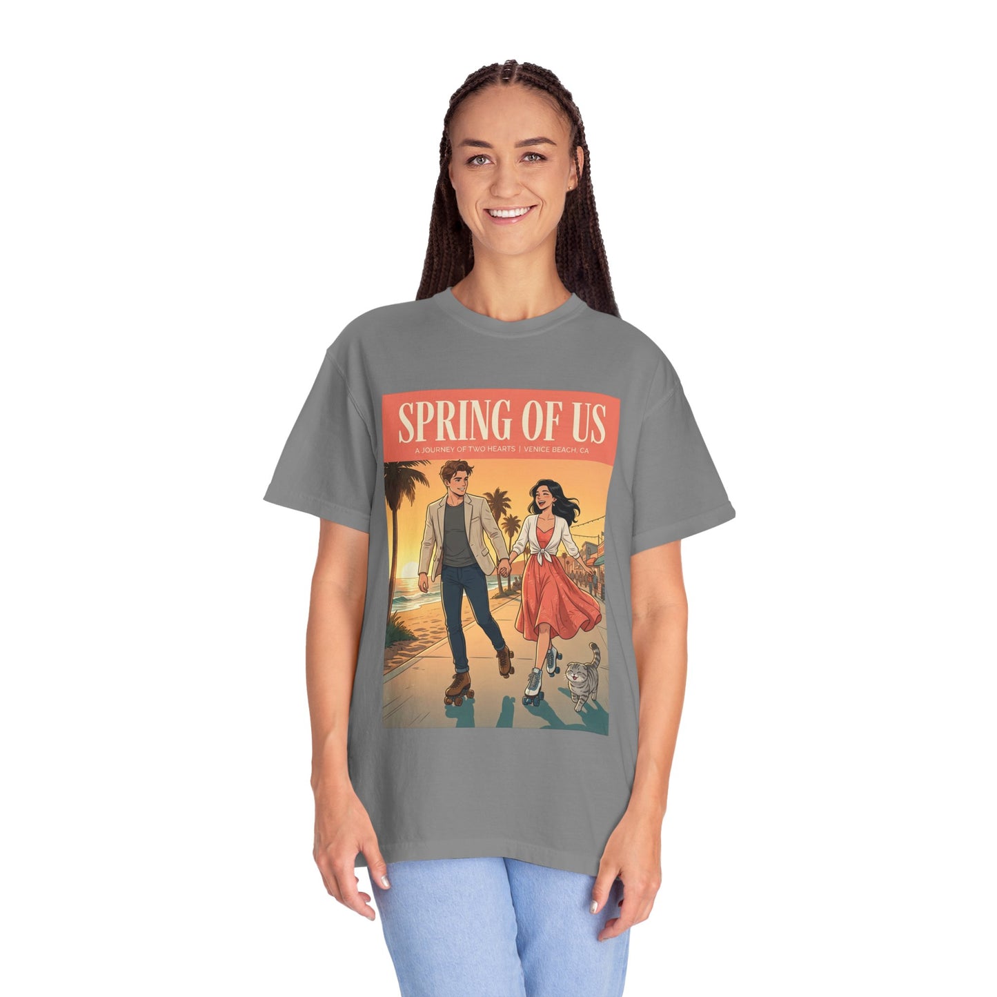 Spring of Us T-Shirt — Vintage Romantic Beach Couple Graphic Tee