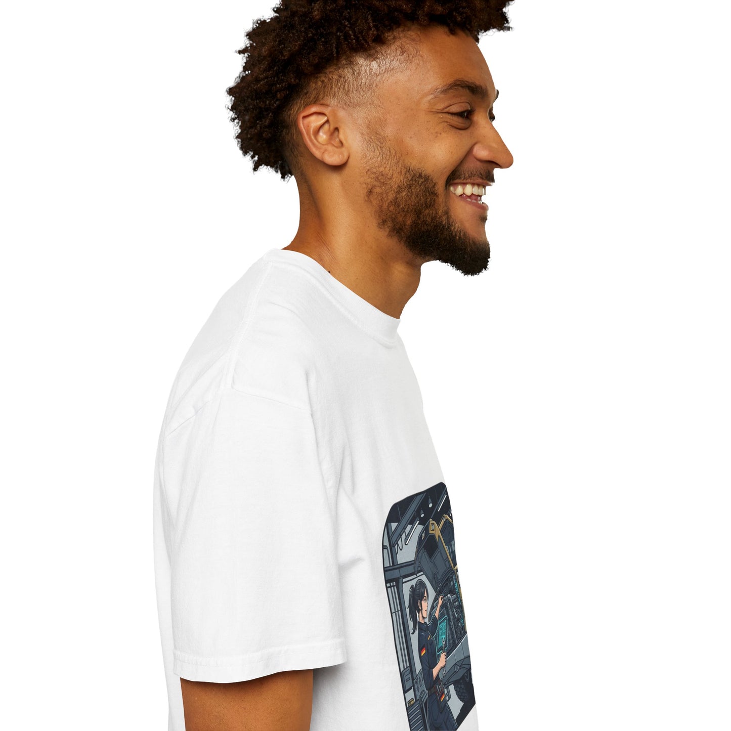 Mechanic Garage Scene T-Shirt — Vintage Truck Repair Illustration