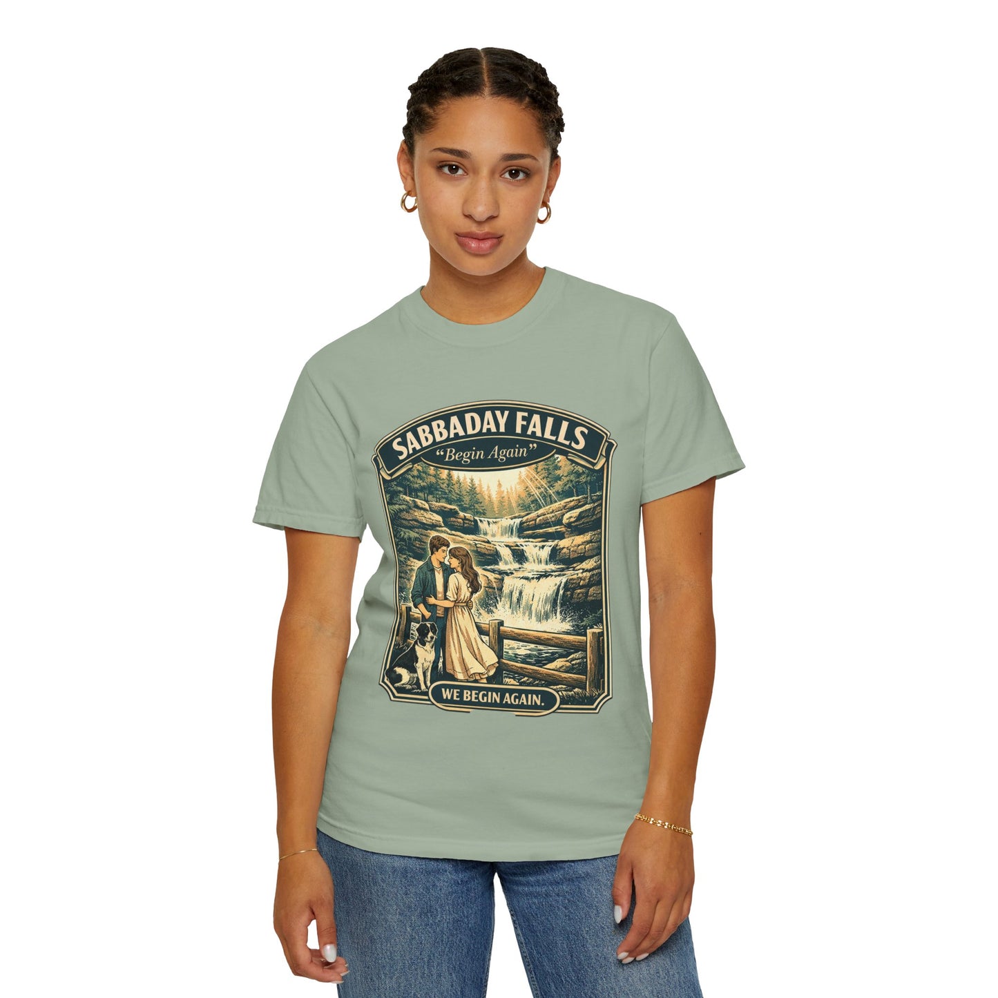 Sabbaday Falls 'We Begin Again' Vintage Nature T-Shirt