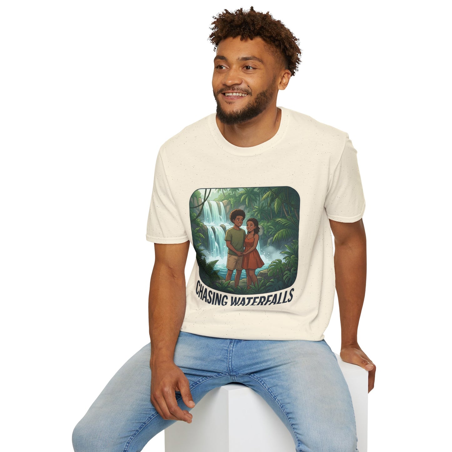 Chasing Waterfalls T-Shirt — Couple Adventure Graphic Tee