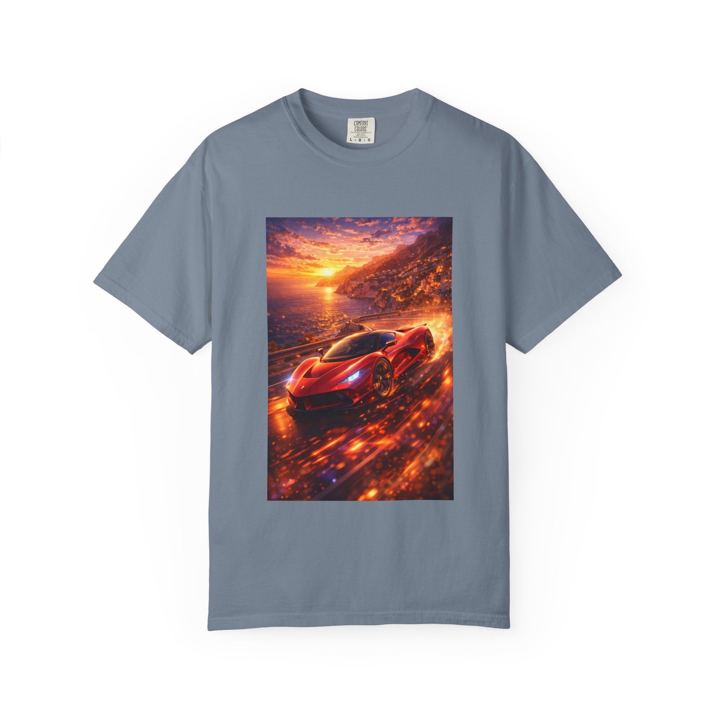 Ferrari F80- Amalfi Coast, Italy - T‑Shirt — Red Sports Car Print