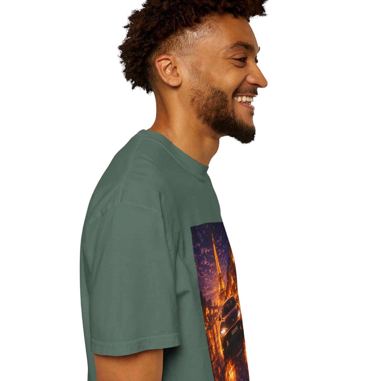 Paris Night Drive T-Shirt — Eiffel Tower Car Scene