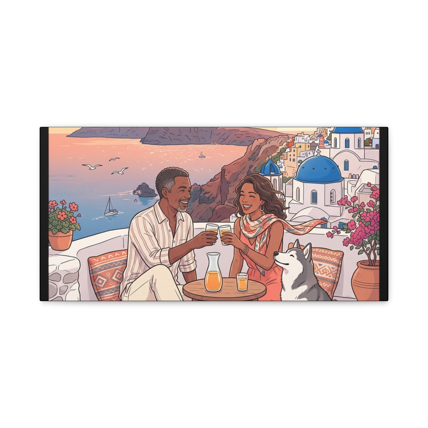 Santorini, Greece – “Sunset Serenade - Matte Canvas, Stretched, 1.25"