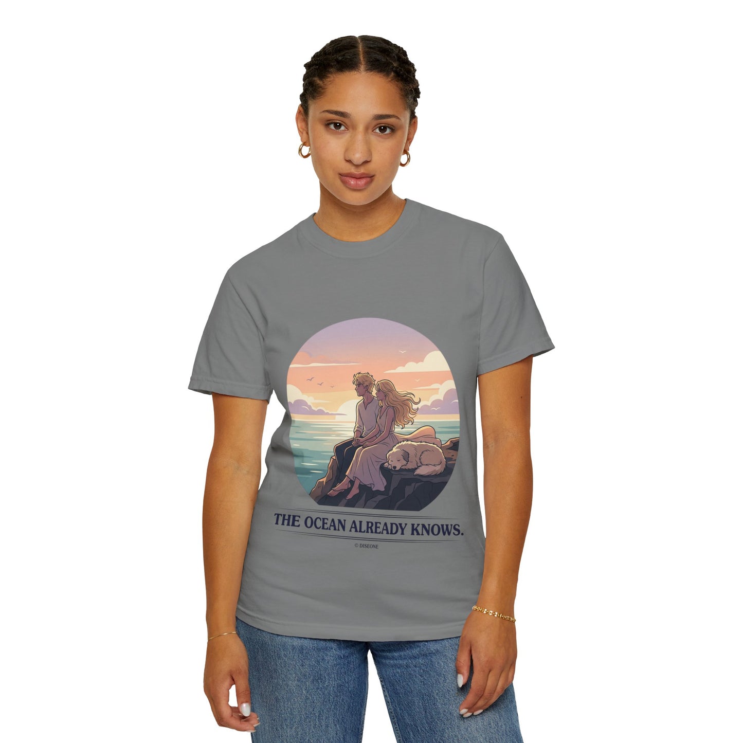 Ocean Sunset Graphic T-Shirt — "The Ocean Already Knows"