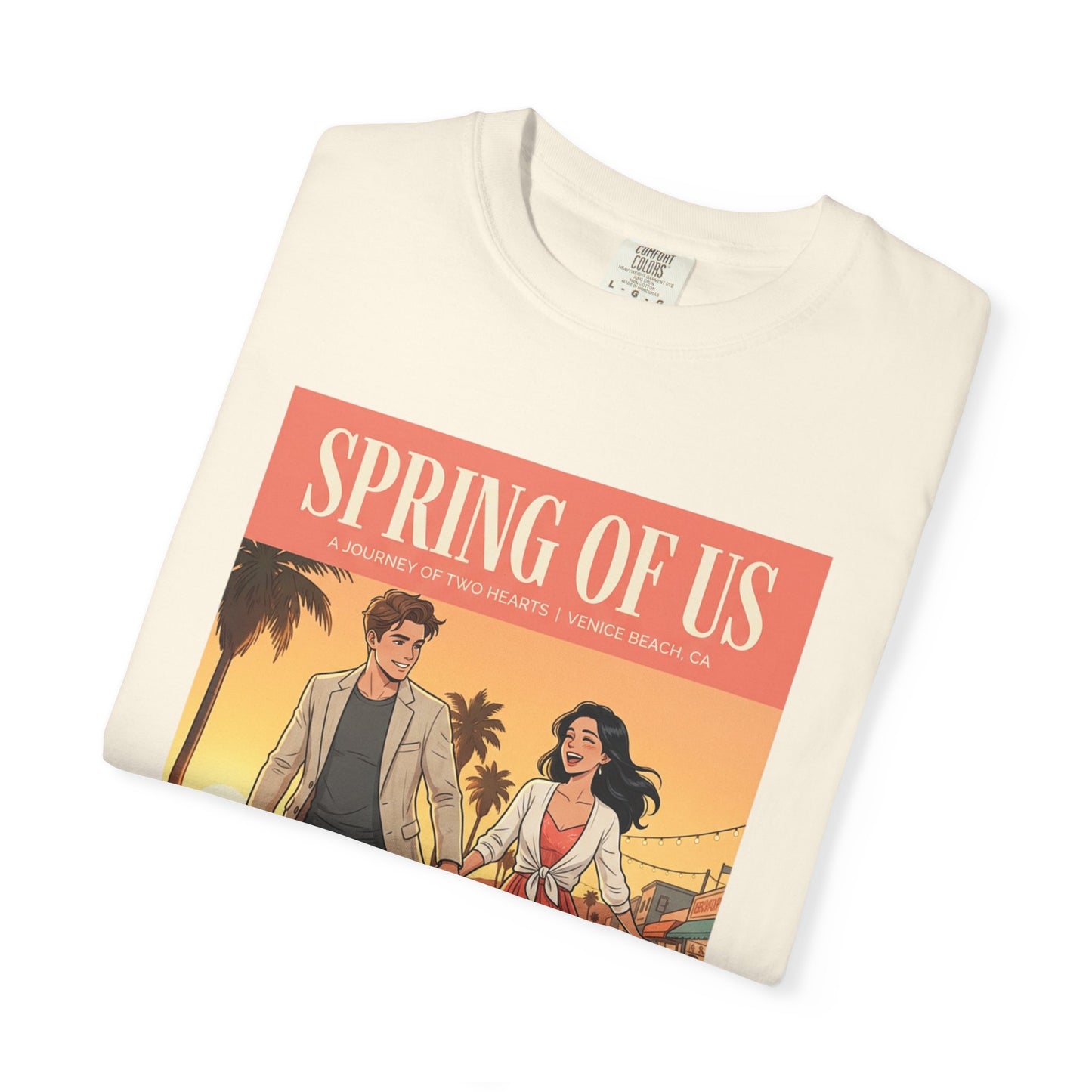 Spring of Us T-Shirt — Vintage Romantic Beach Couple Graphic Tee