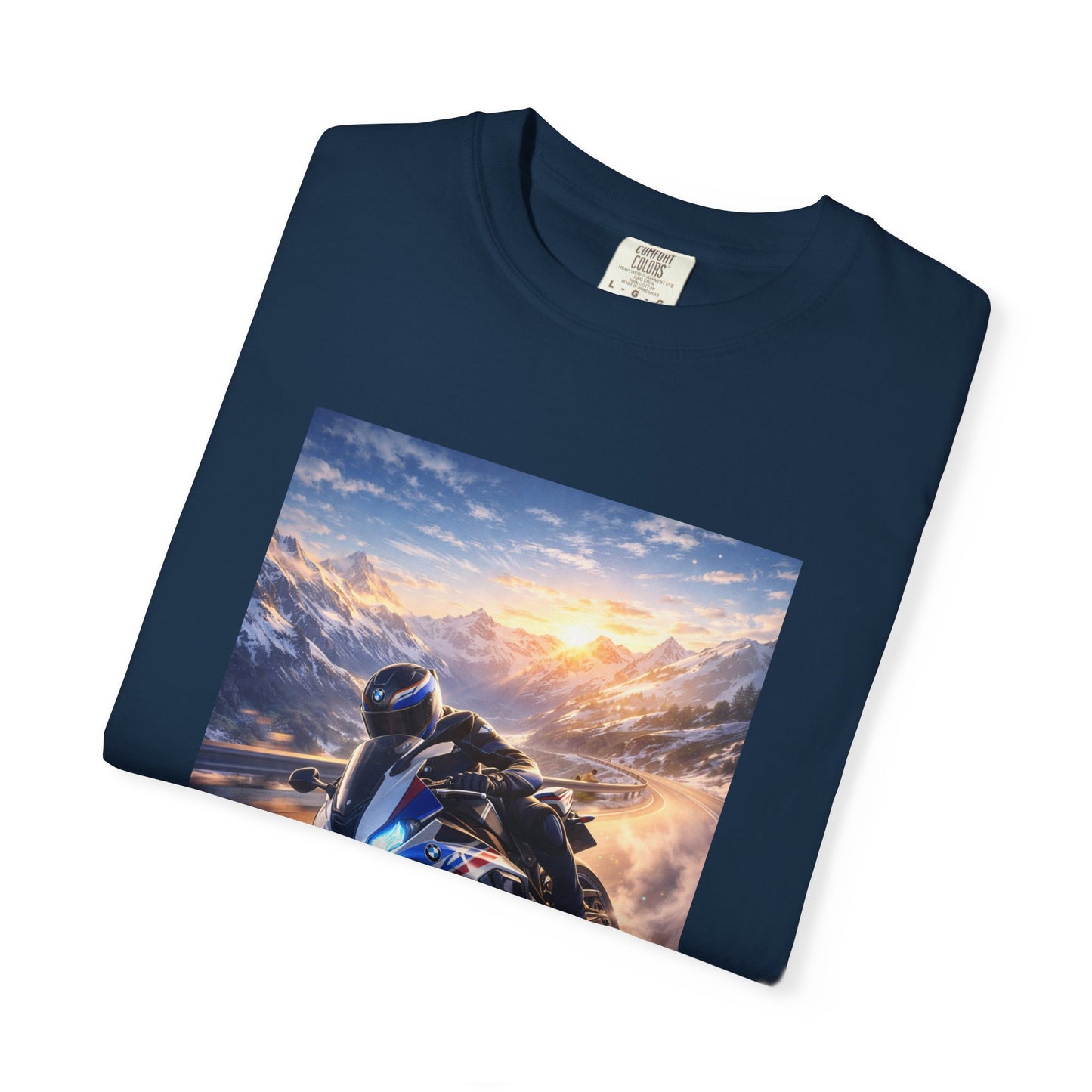 BMW S1000RR ALPINE GHOST RIDE - T‑Shirt — Sportbike Skyline Graphic Tee