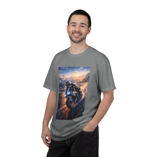 BMW S1000RR ALPINE GHOST RIDE - T‑Shirt — Sportbike Skyline Graphic Tee