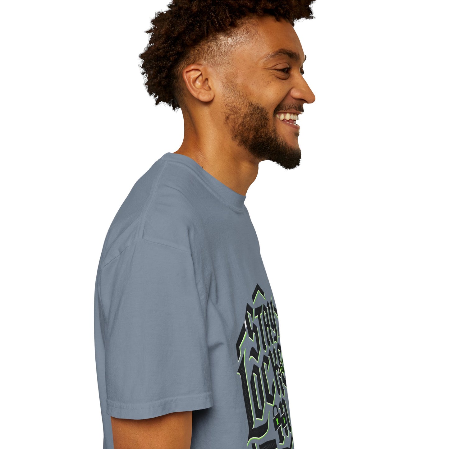 Stay Locked In T-Shirt — Bold Gothic Logo Tee