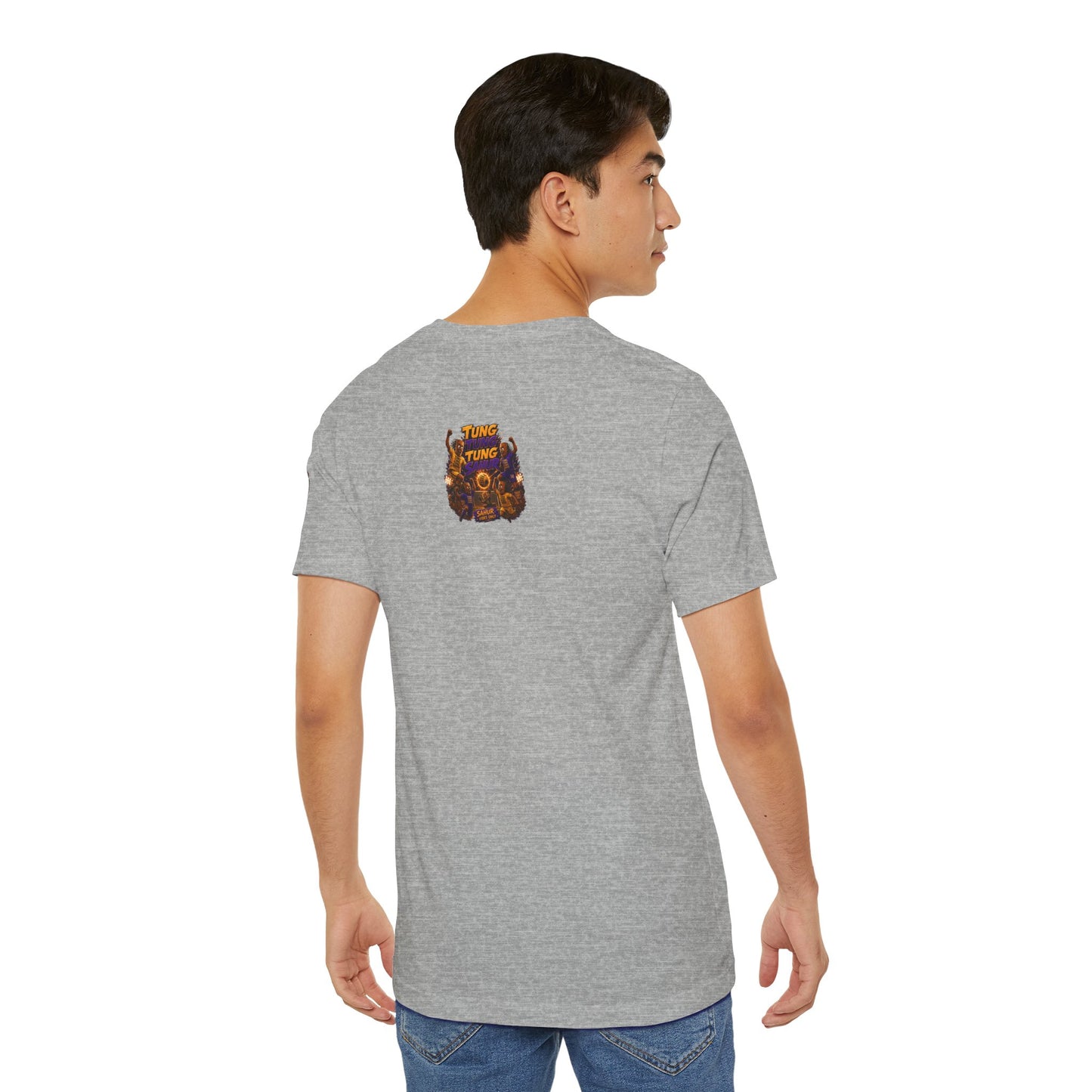 Tung Tung Tung Sahur Header Goal Soccer Action Graphic Tee — Team Court Night Design