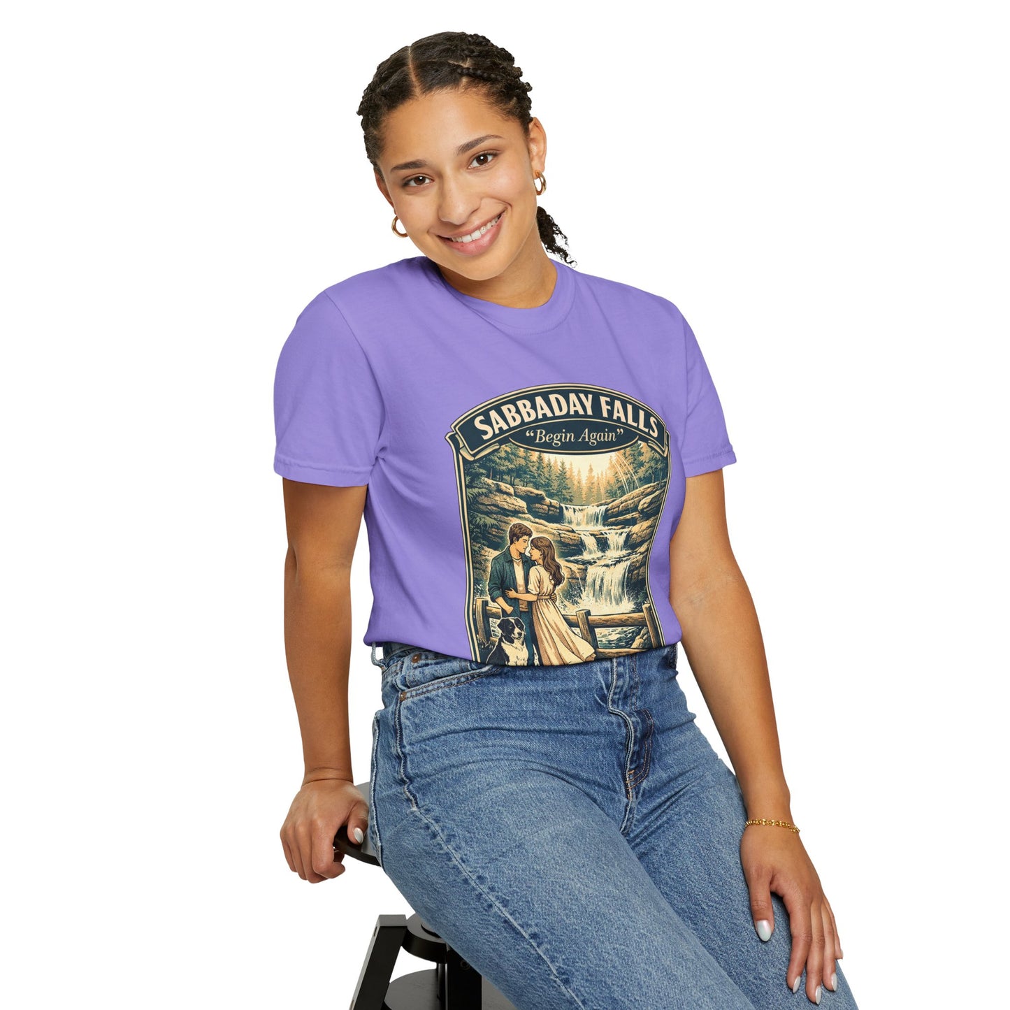 Sabbaday Falls 'We Begin Again' Vintage Nature T-Shirt